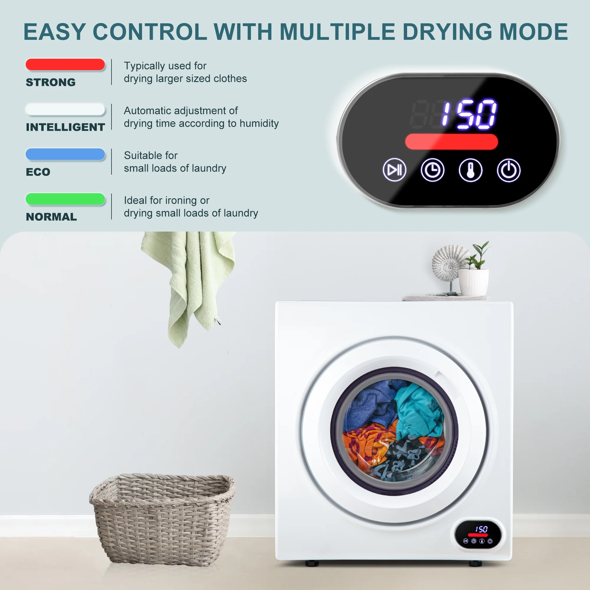 Simzlife 1.6 Cu. ft. Portable Clothes Dryer, Electric Compact Dryer Machine, 19.5 in W, 23.6 in H - Image 16