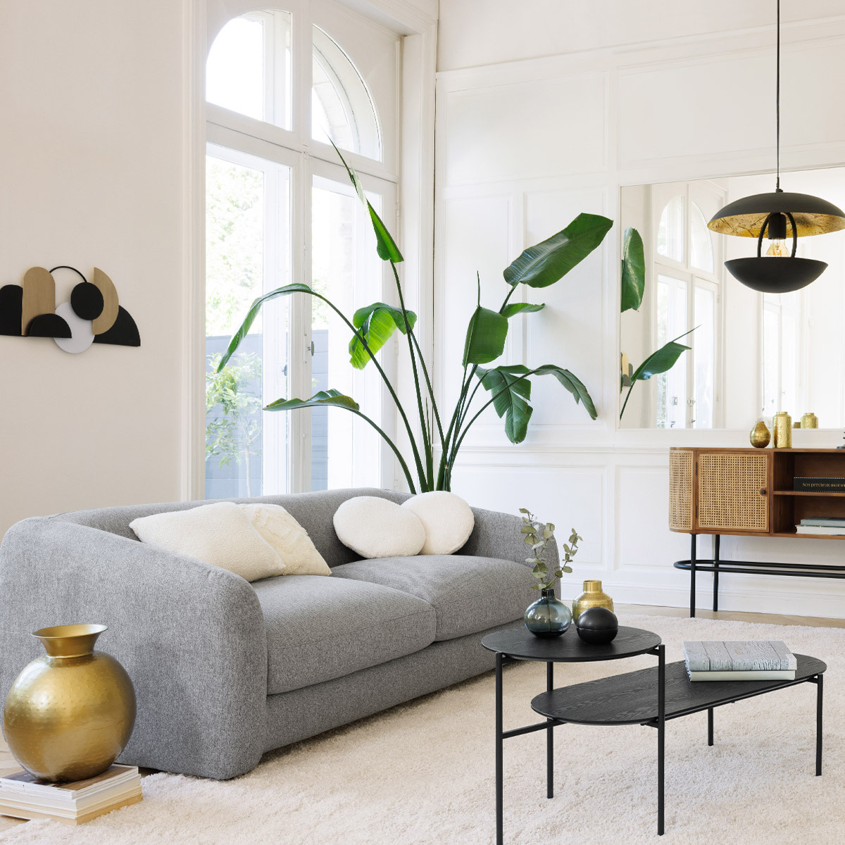 Cushion "Subli" Ivory white, D.40 cm