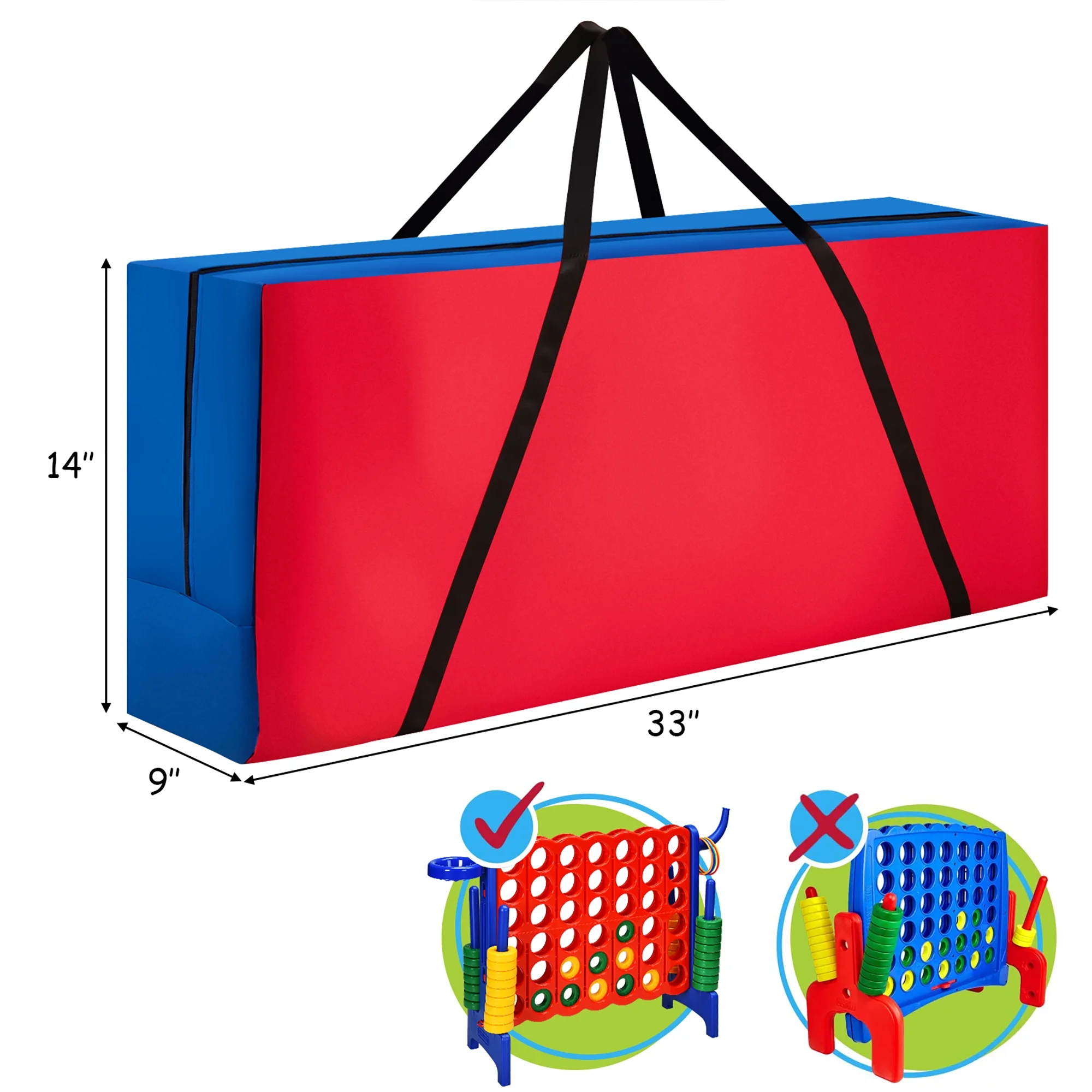 Costway Giant 4 in A Row Jumbo 4-to-Score Game Set W/Storage Carrying Bag for Kids Adult - Image 23