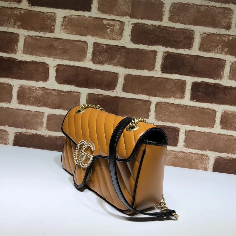 Replica Gucci Gg Marmont Small Shoulder Bag 443497 Cognac1:1High-quality replica