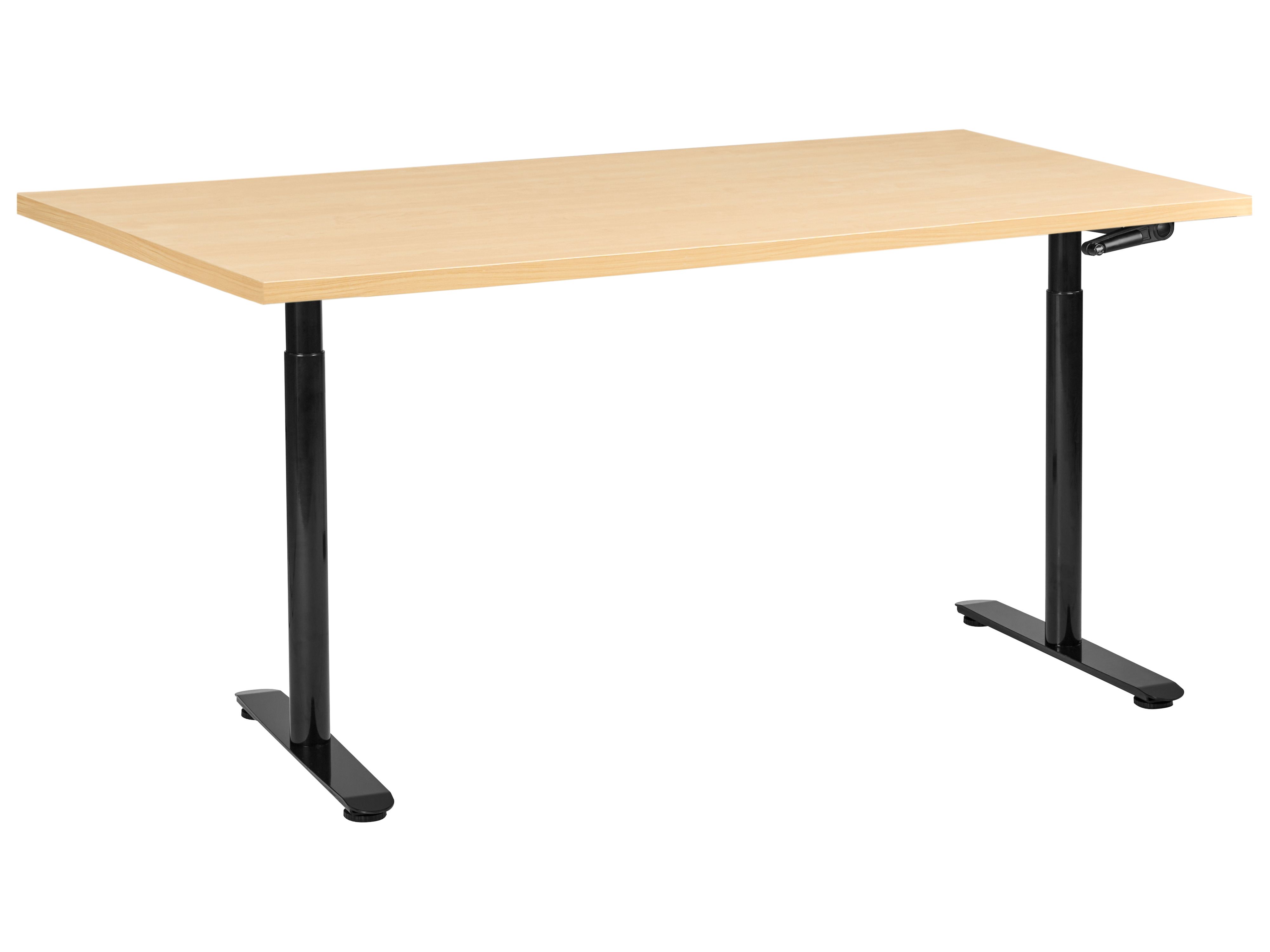 Manual Adjustable Standing Desk DESTINAS Black/ Light Brown 160 cm 72 cm