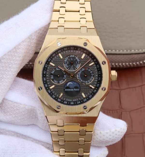 Replica Audemars Piguet JF Royal Oak 41mm 26574 YG Black Textured Dial A5134 - Top club