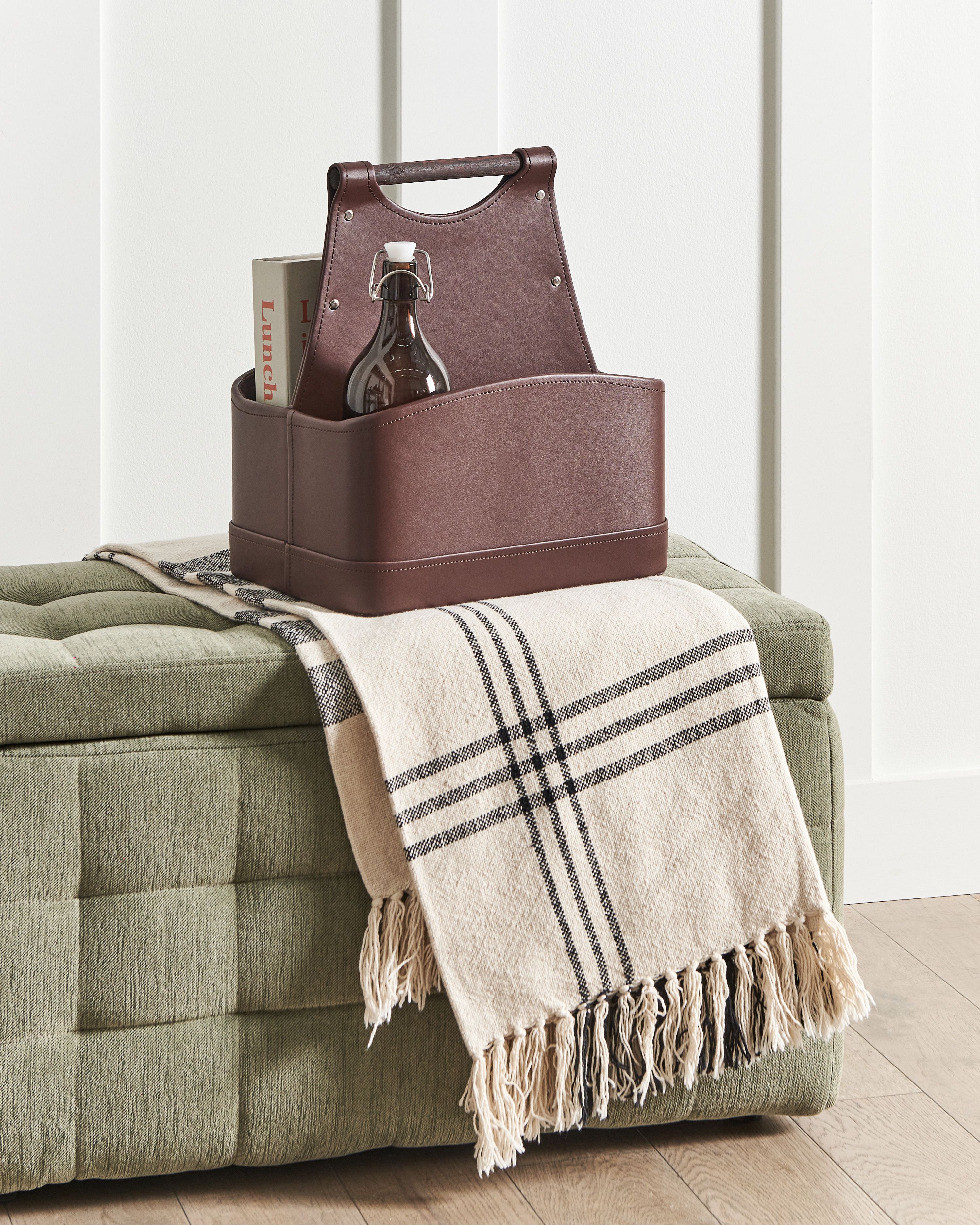 Basket URUK Faux Leather Brown
