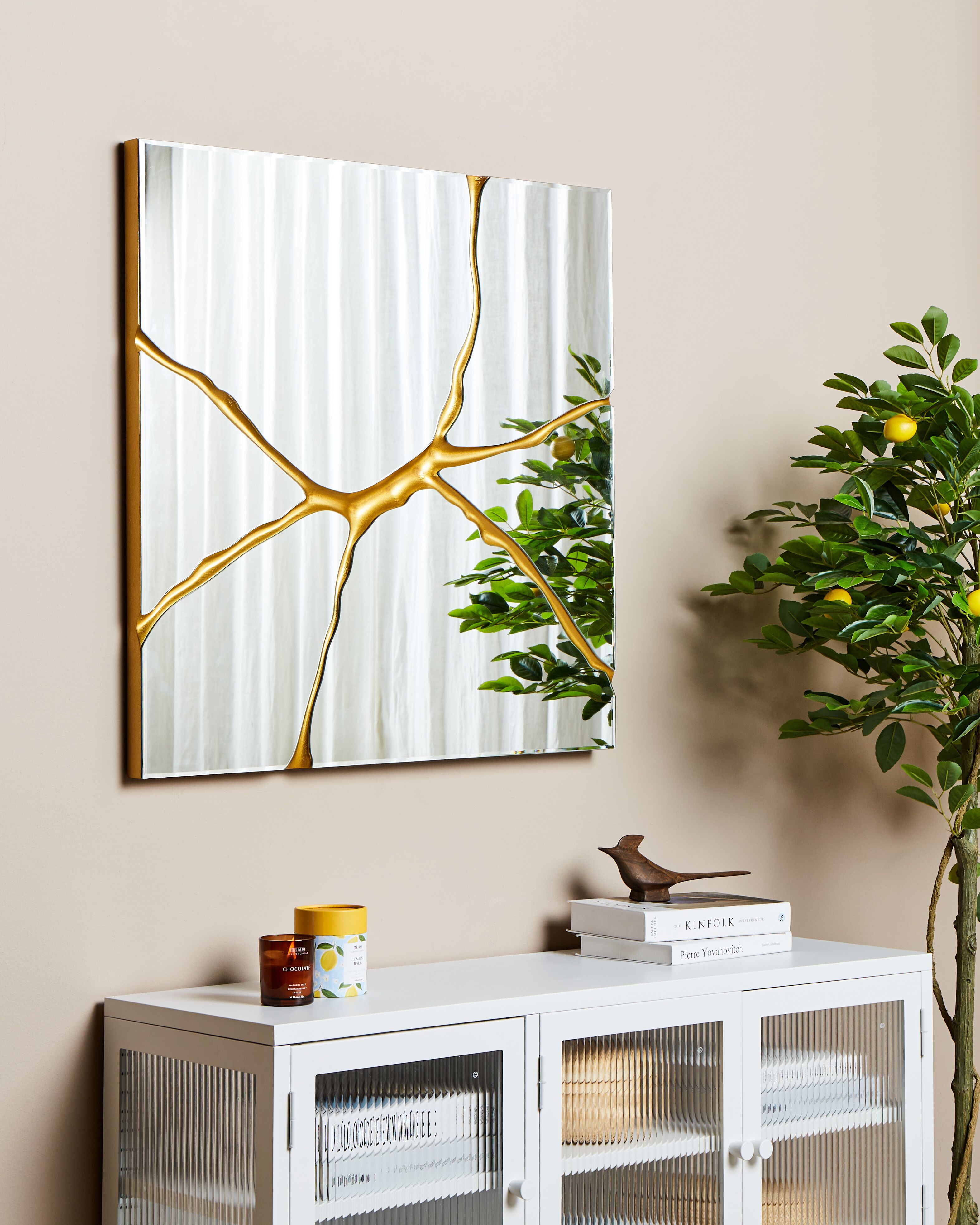Wall Mirror COOLE 80 cm 80 cm Gold