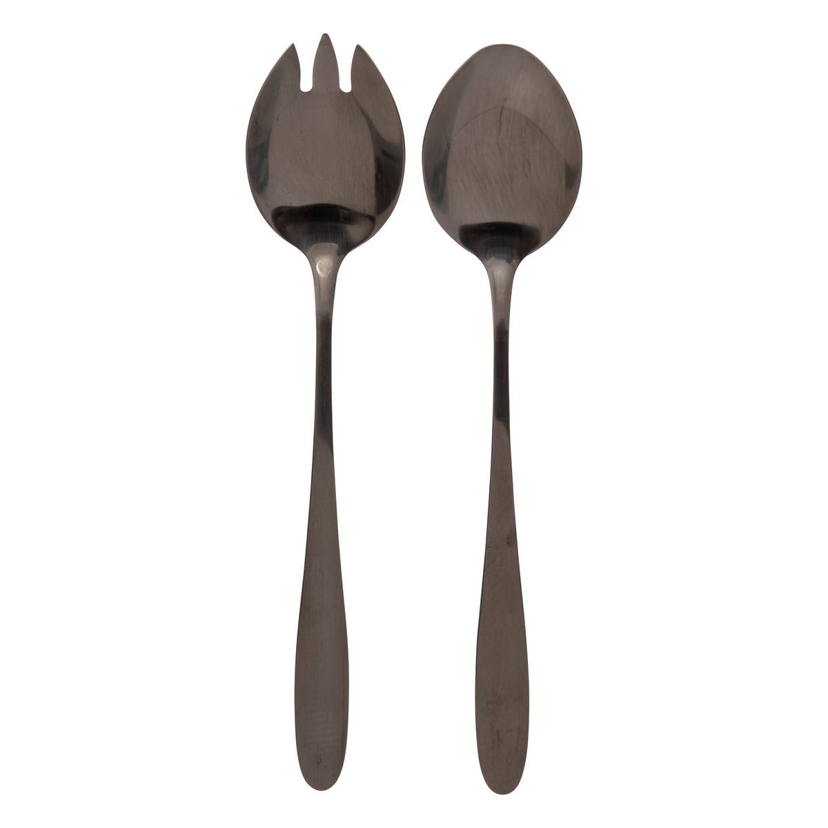 Set of 2 "Shadow" salad servers Black