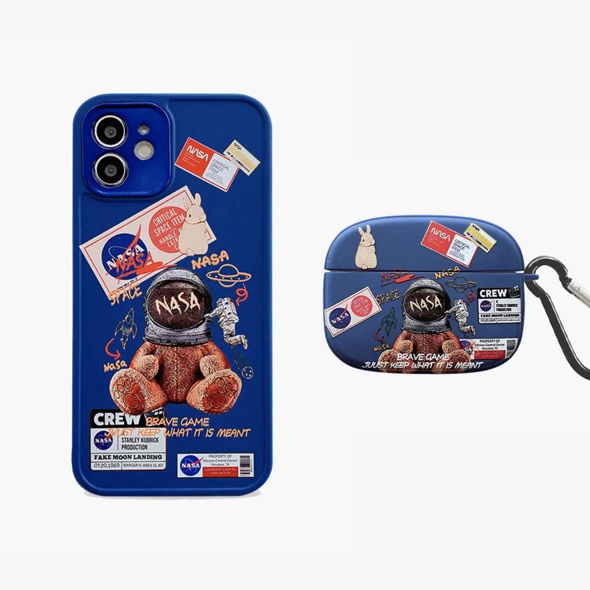 Limited Blue Astronaut Phone & AirPods Case | 2-Pack - Wholesale & Influencer