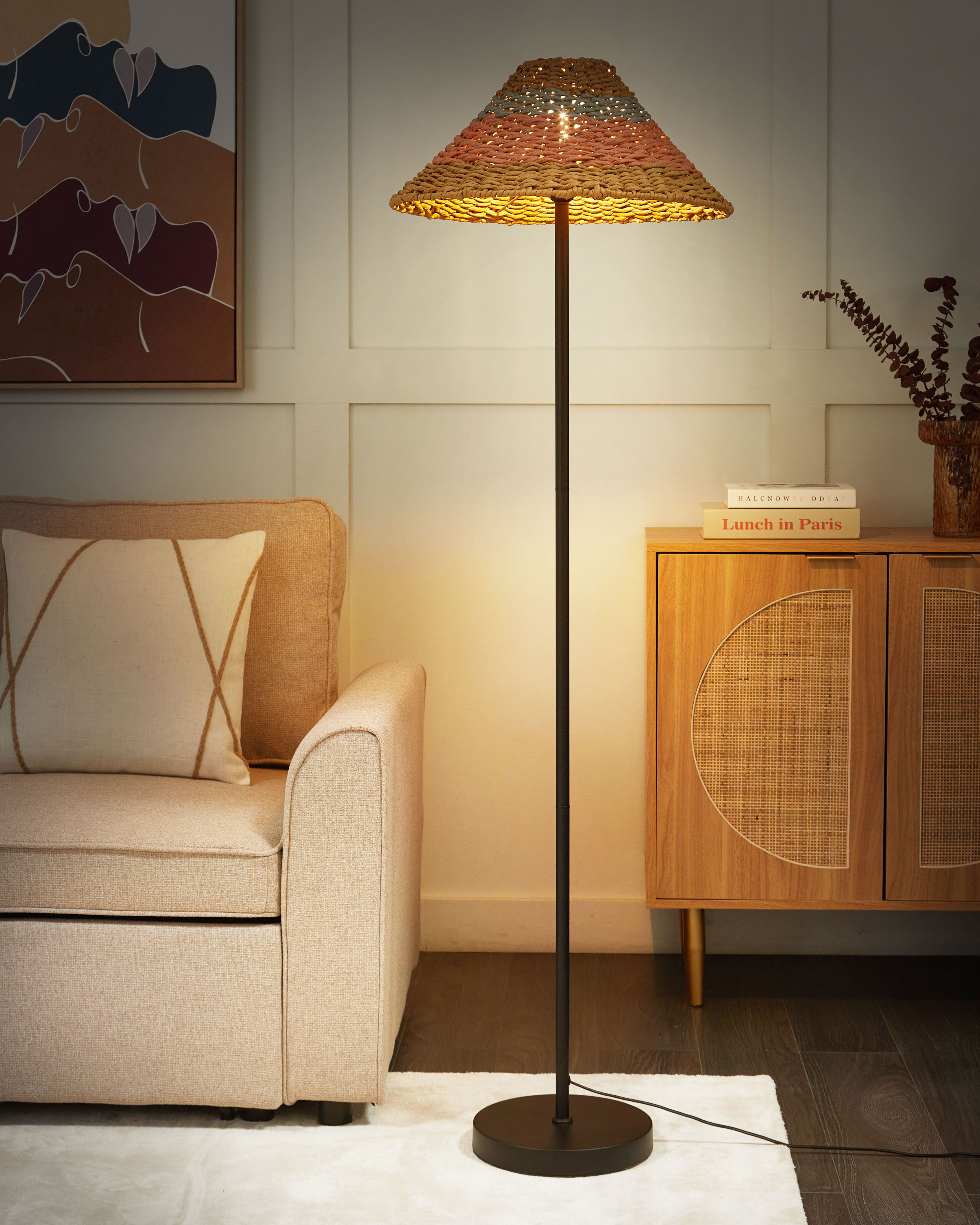 Floor Lamp KYOGA Paper Rope Beige