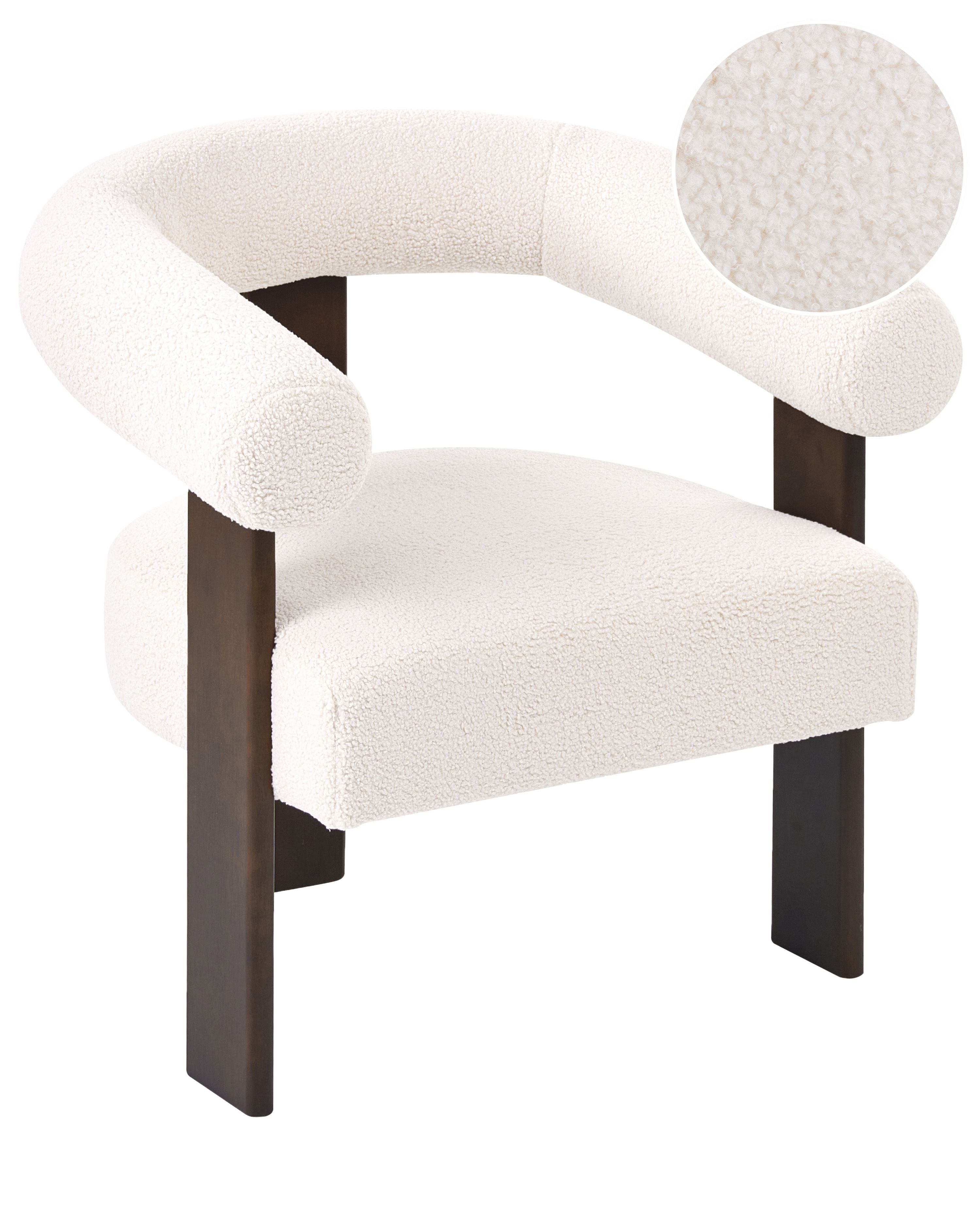 Armchair ILBRO Boucle Off-White/ Dark Brown