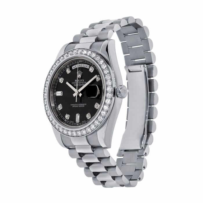 Rolex Day-Date White Diamond Replica - Elite Watch Atelier