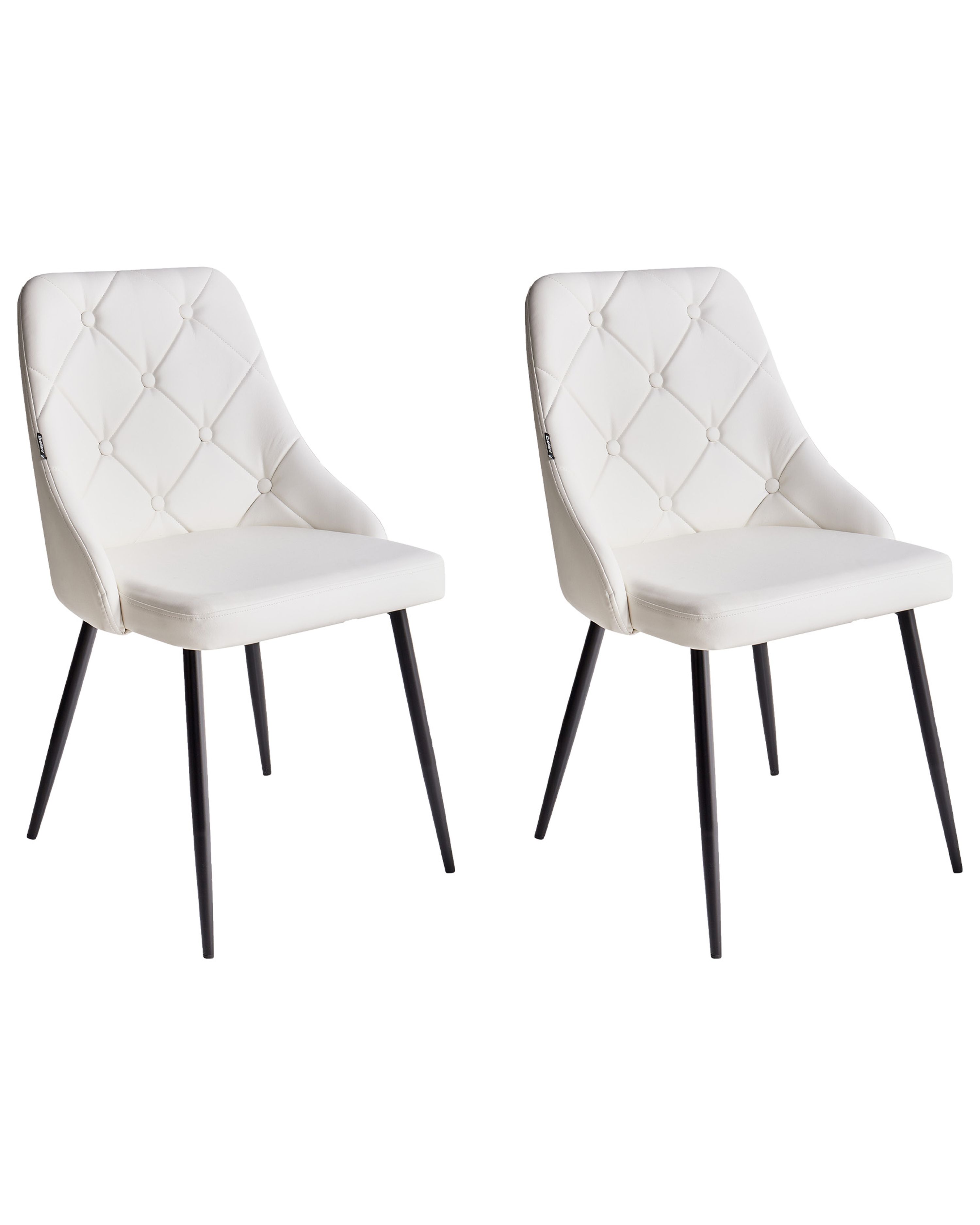 Set of 2 Dining Chairs VALERIE Faux Leather White