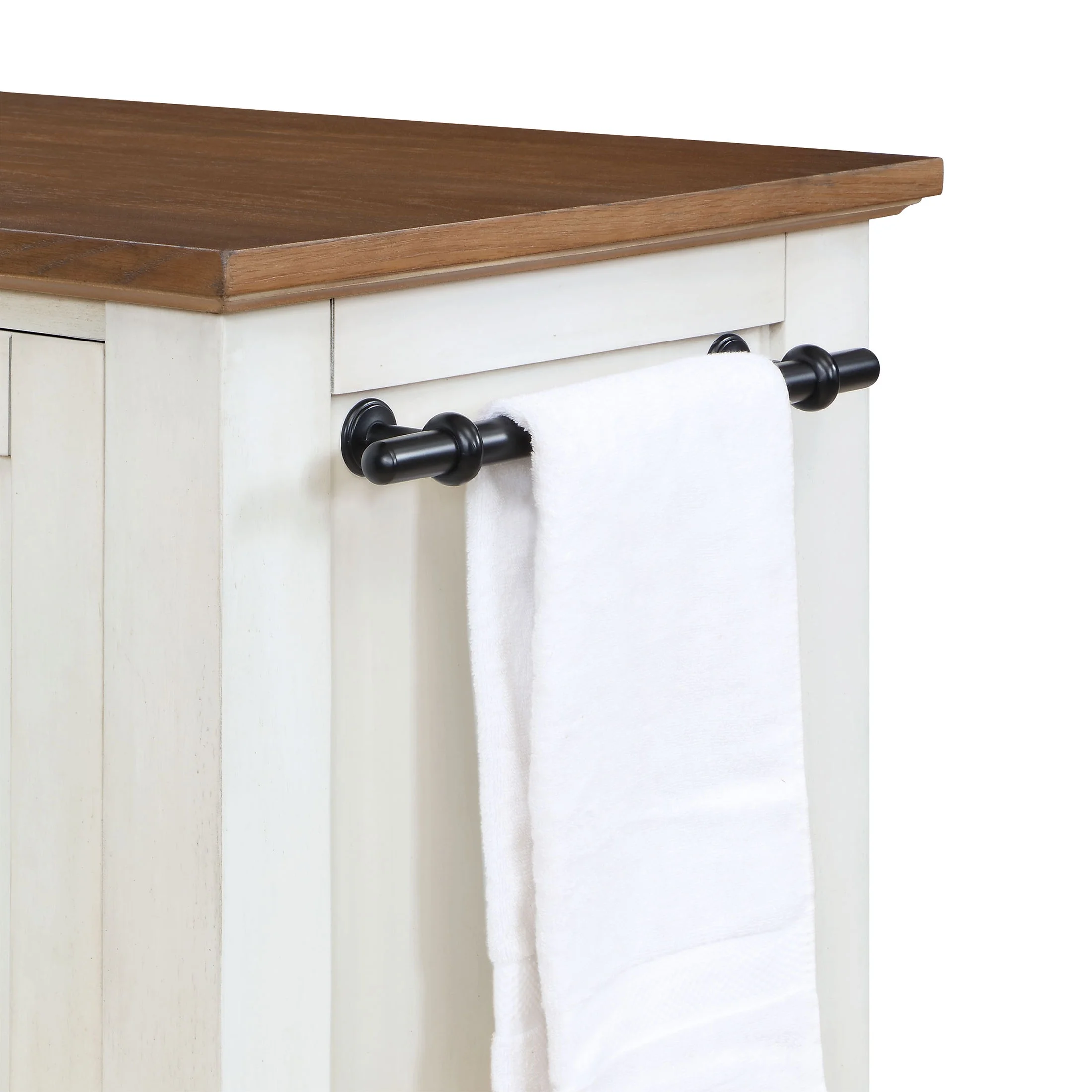The Pioneer Woman Two-Tone Kitchen Cart Made With Solid Wood Frame, White - Image 7