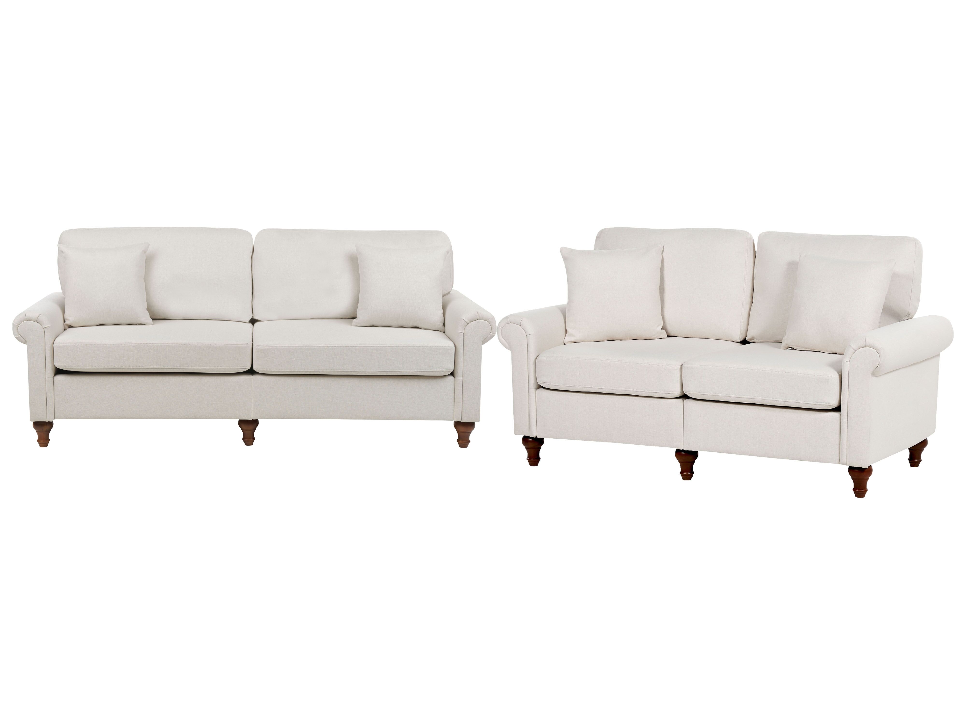 Living Room Set 5 Seater GINNERUP Fabric Light Beige