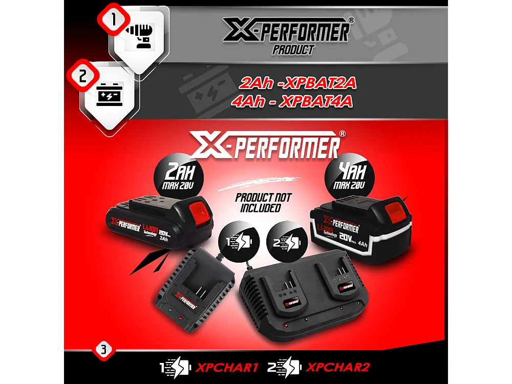 Batterie Lithium 20V – 4Ah pour X-Performer