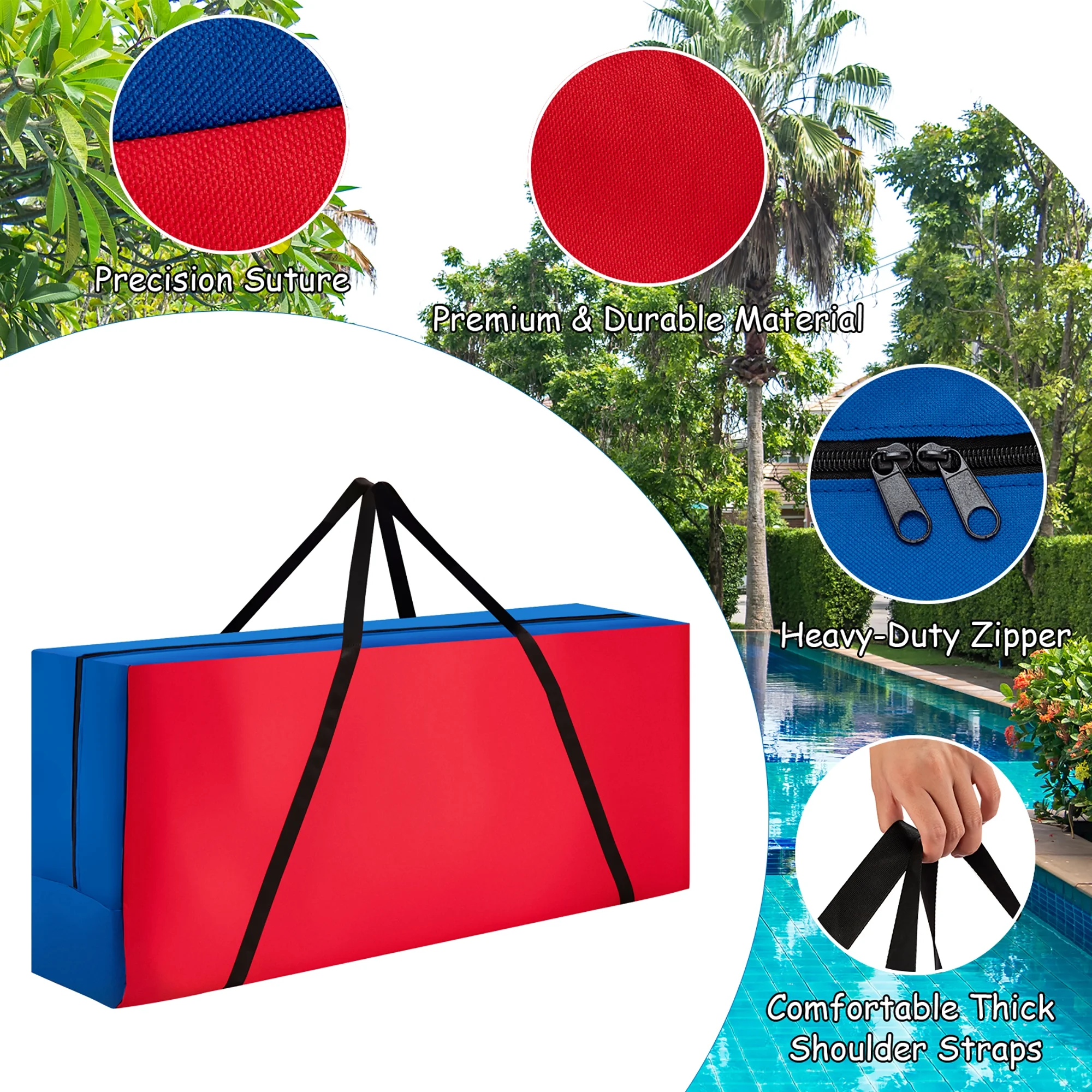 Costway Giant 4 in A Row Jumbo 4-to-Score Game Set W/Storage Carrying Bag for Kids Adult - Image 45