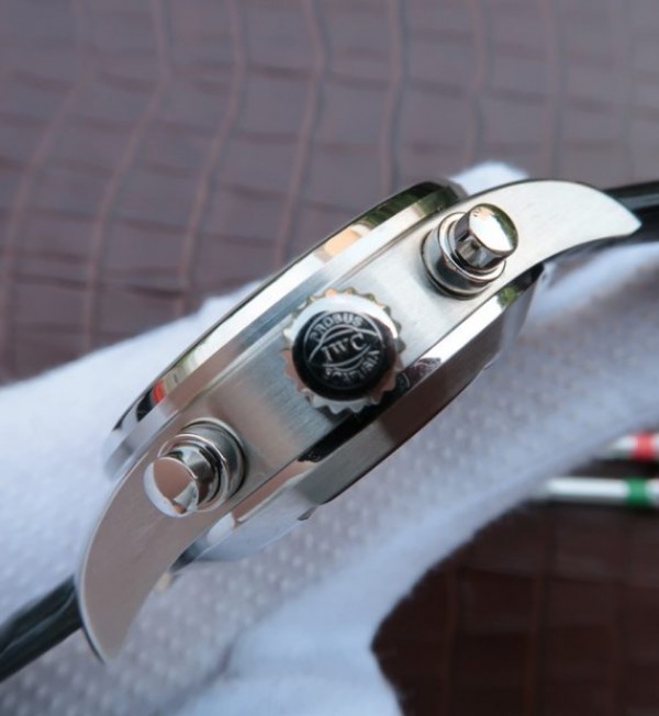 Replica IWC ZF Pilot Chrono IW387809 Silver Dial Leather Strap A7750 - Top club
