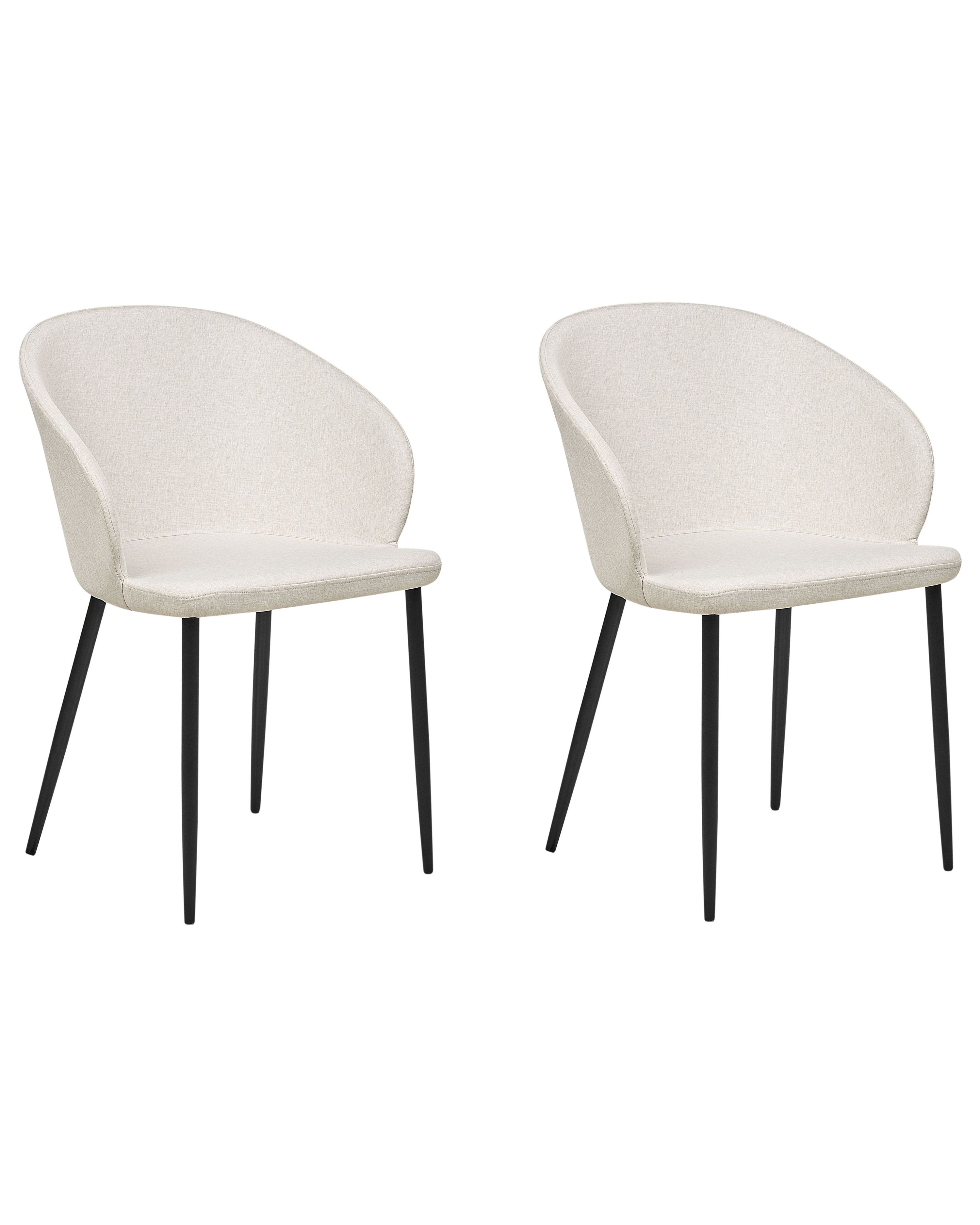 Set of 2 Dining Chairs MASON Fabric Light Beige