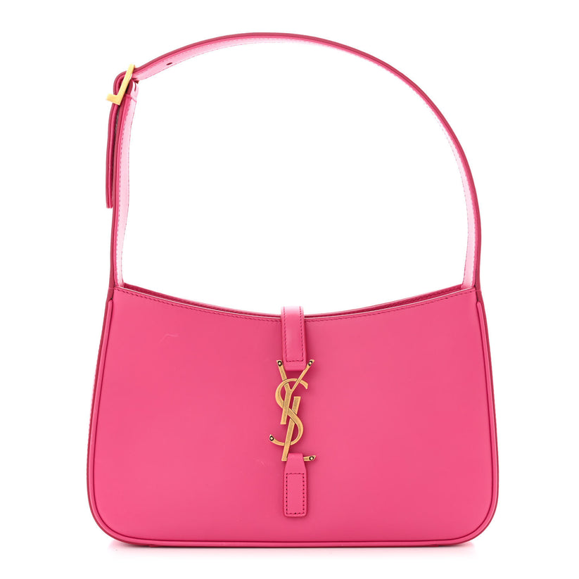 Saint Laurent Le 5 à 7 Smooth Leather Hobo Bag - Fuchsia Pink - COZYMIZE