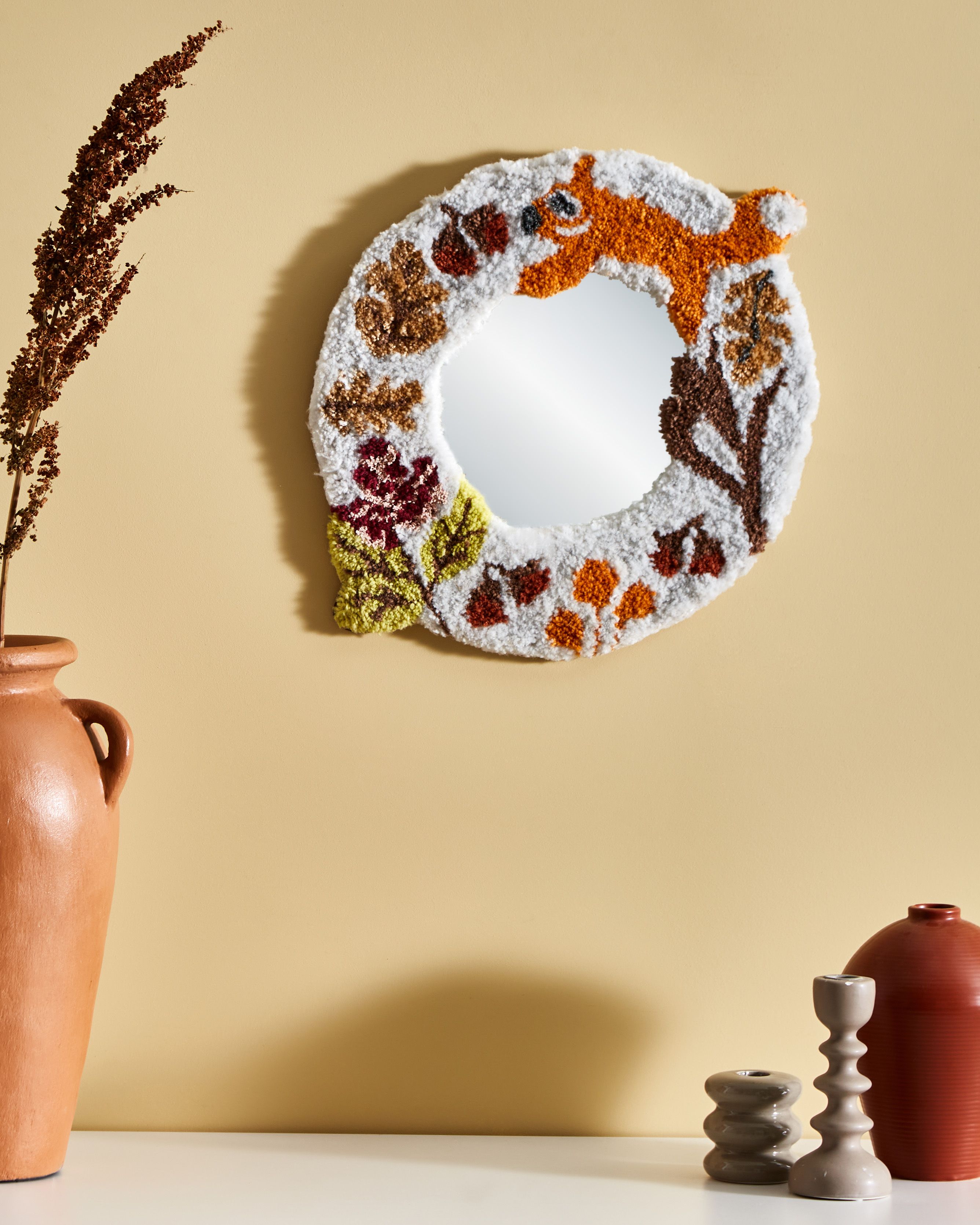 Wall Mirror BORITI 51 cm 40 cm Cotton White