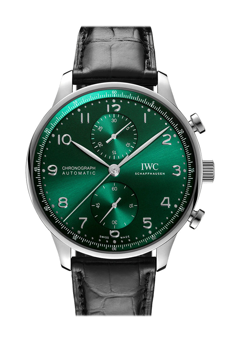 IWC Portuguese Green Dial Stainless steel Watch IW371615(1:1 replica) - Top club
