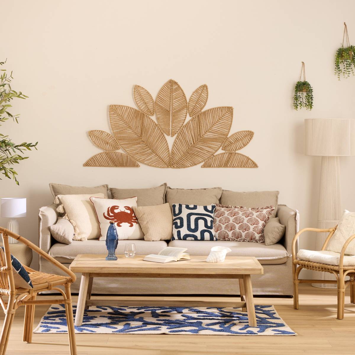 Cushion "Oceania" White, 45x45 cm