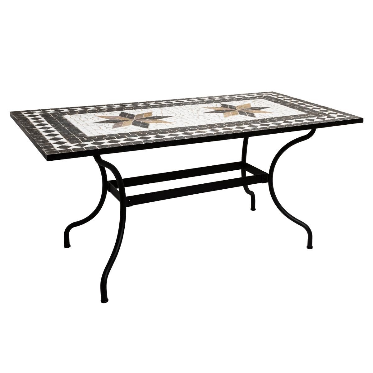 Rectangular dining table "Kipos" Mosaic, Black, L.160 cm