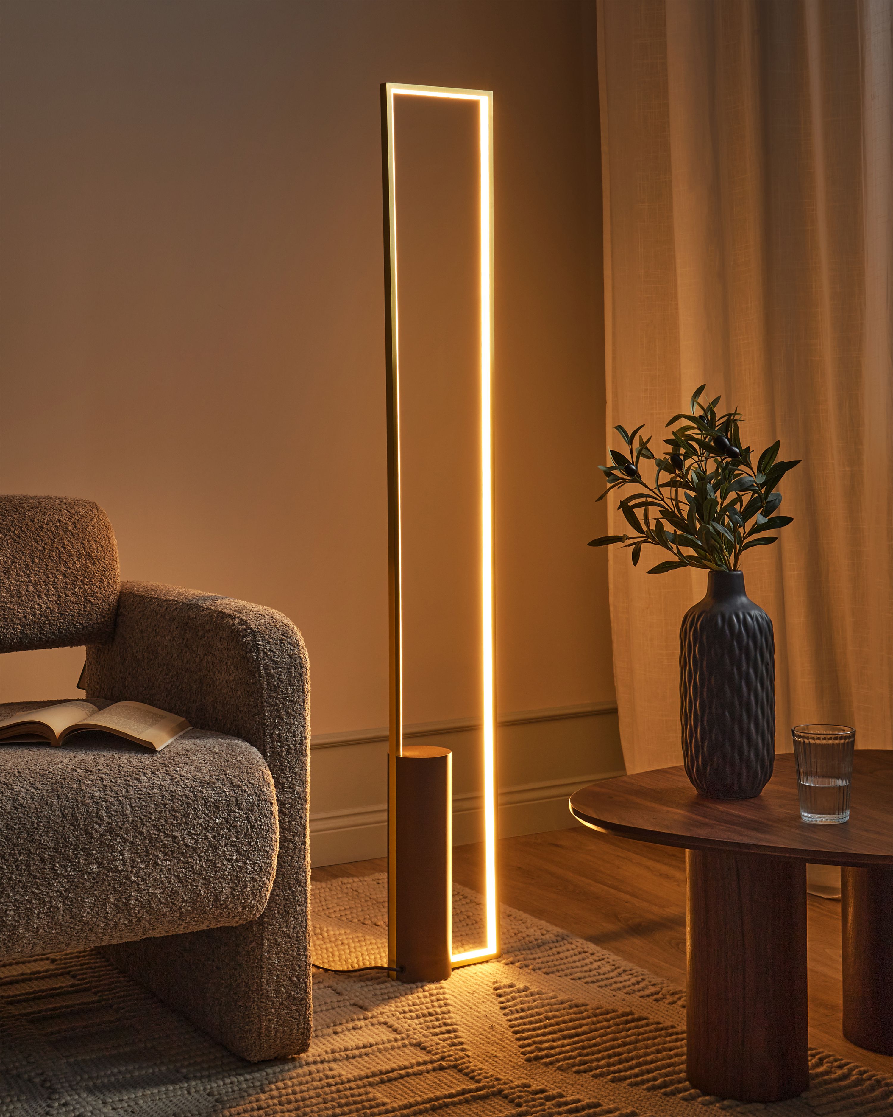 LED Floor Lamp PATRICIO Metal Gold