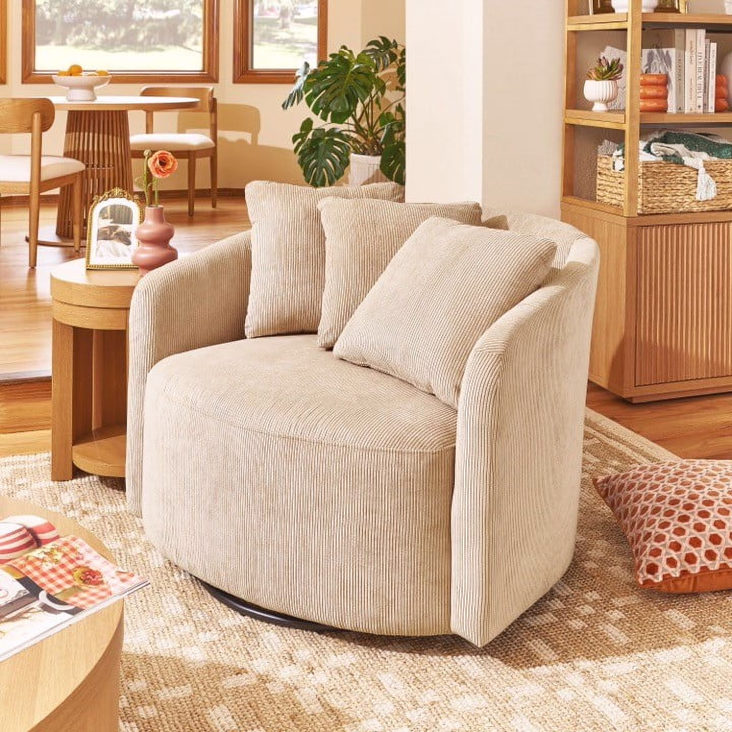 Beautiful Drew Accent Chair by Drew Barrymore, Cream Boucle - Image 9