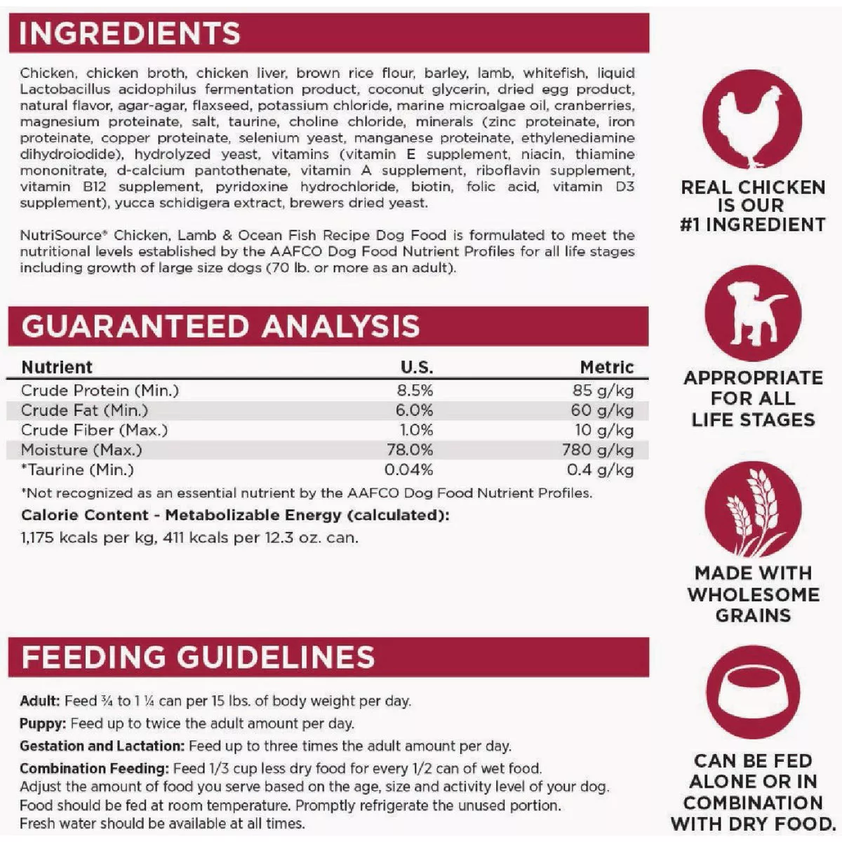 NutriSource 12.3 Oz. Chicken, Lamb & Fish Wet Dog Food