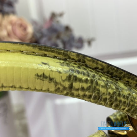 Lime Green Lizard Embossed Mini Top Handle Handbag1:1High-quality replica