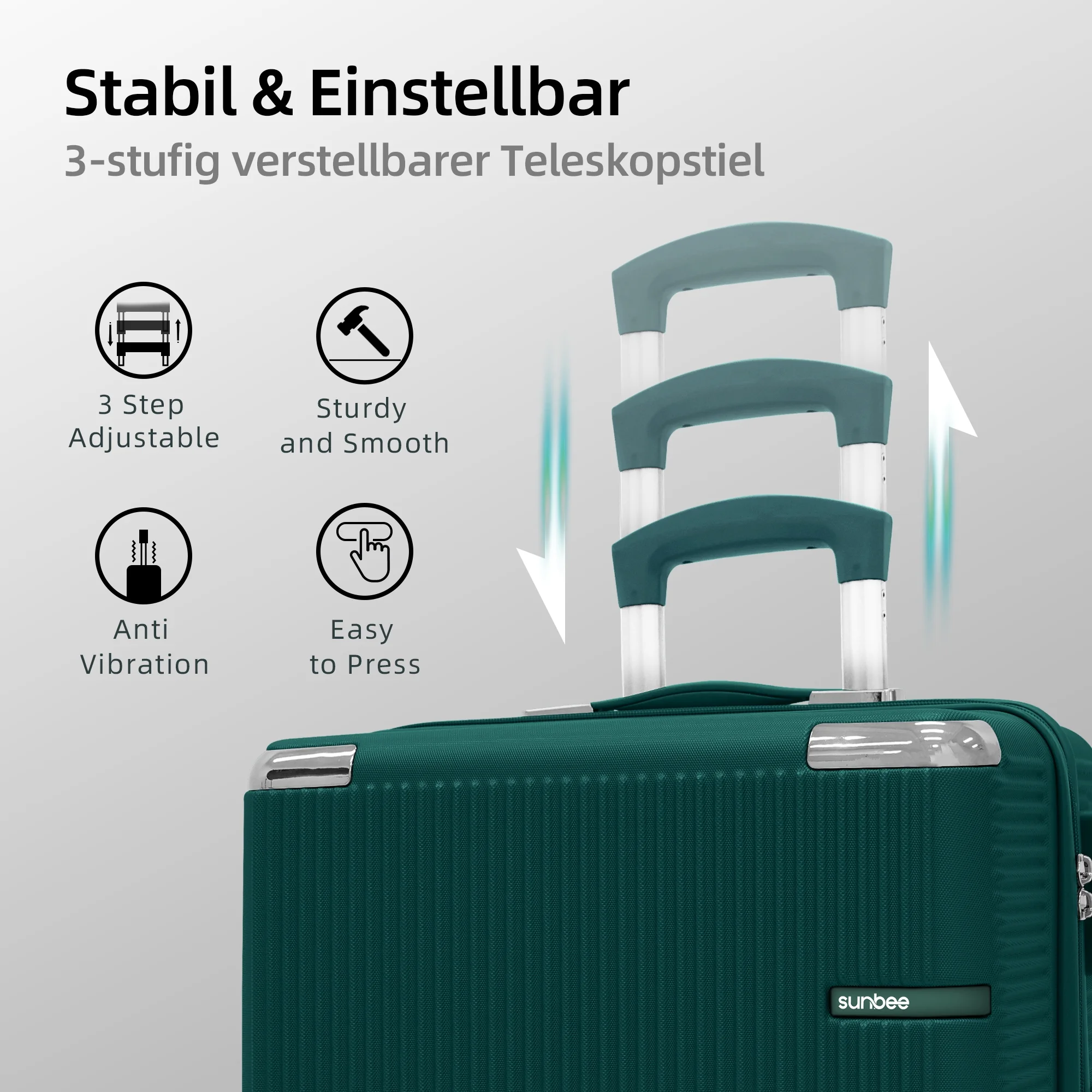 Sunbee Hardside Luggage Set 3 Piece Set Lightweight Suitcase with TSA Lock Spinner Wheels - Image 16