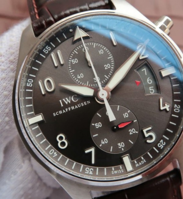 Replica IWC ZF Pilot Chrono SS IW387802 Leather Strap A7750 - Top club