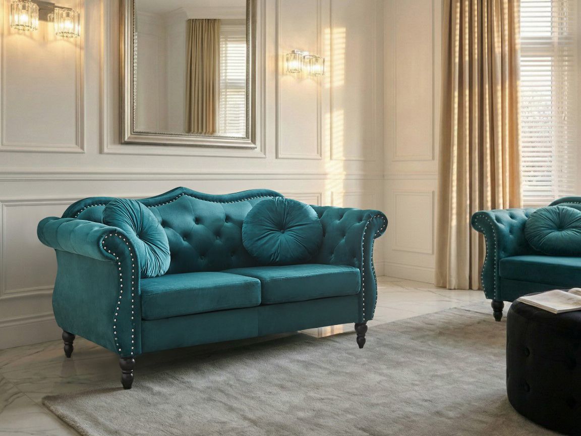 Sofa 2 Seater SKIEN Velvet Teal