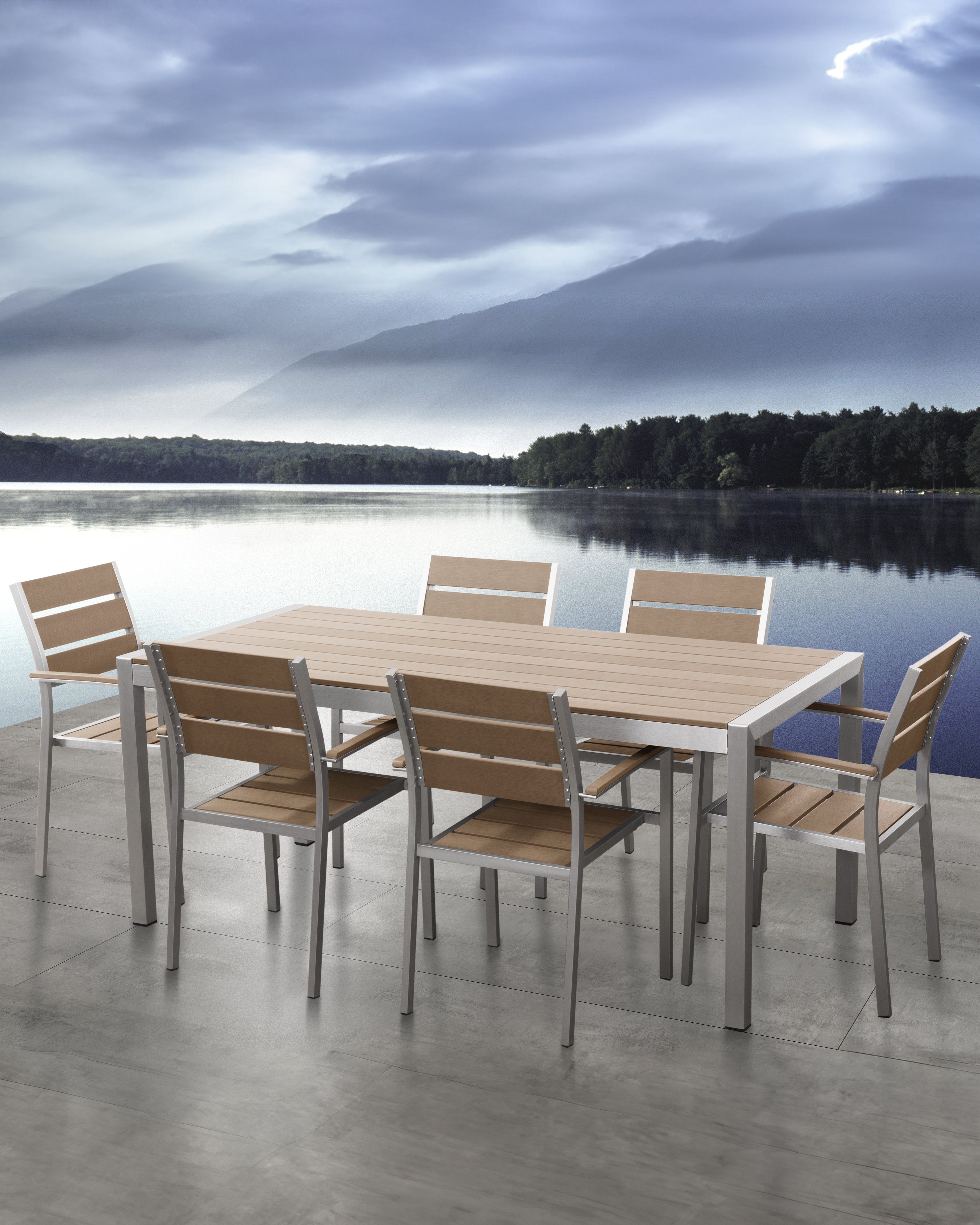 Set of 6 Garden Chairs VERNIO Brown