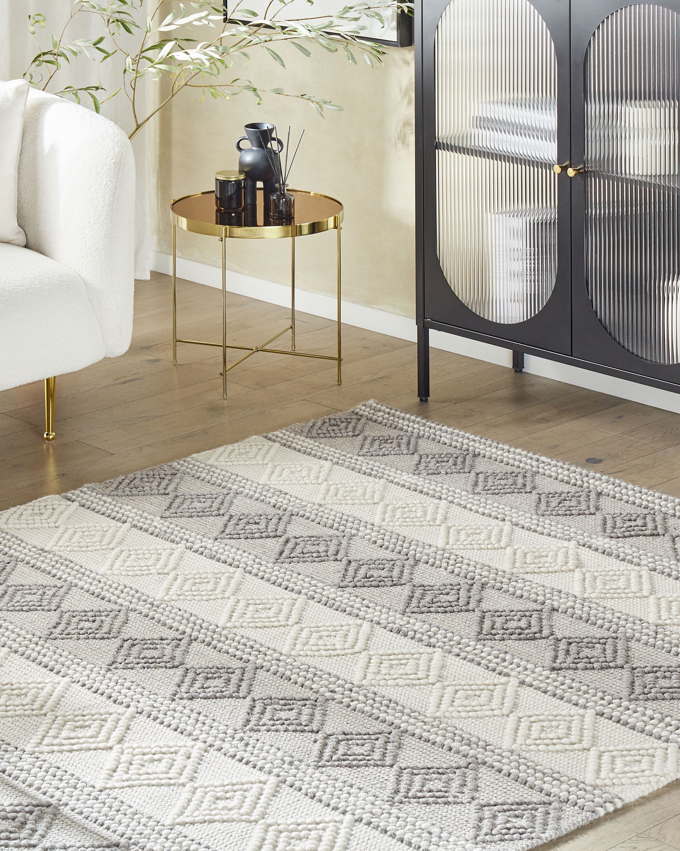 Rug BOZOVA Light Beige 160 x 230 cm Wool