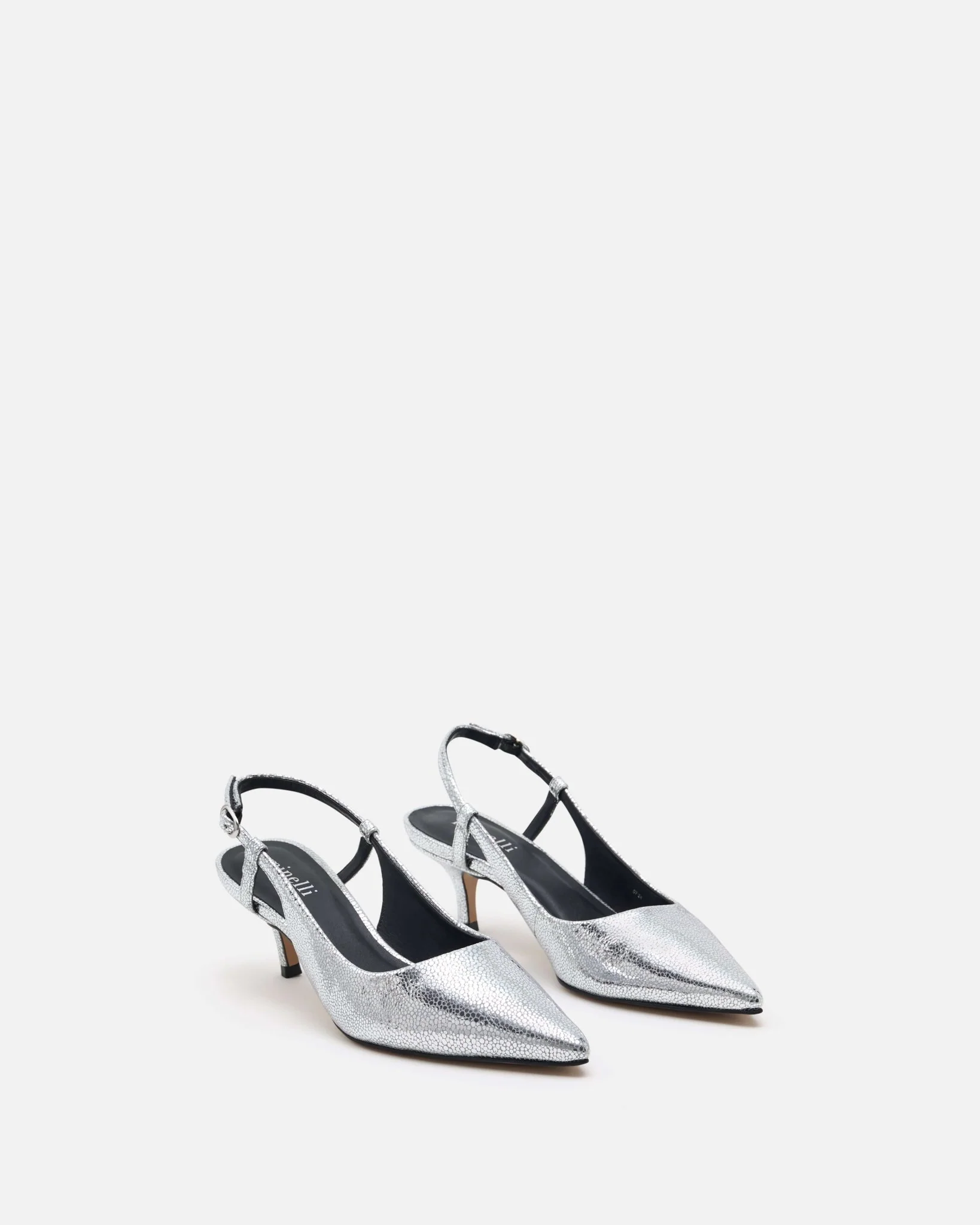 ESCARPINS KARANA/MET - En cuir métallisé argent