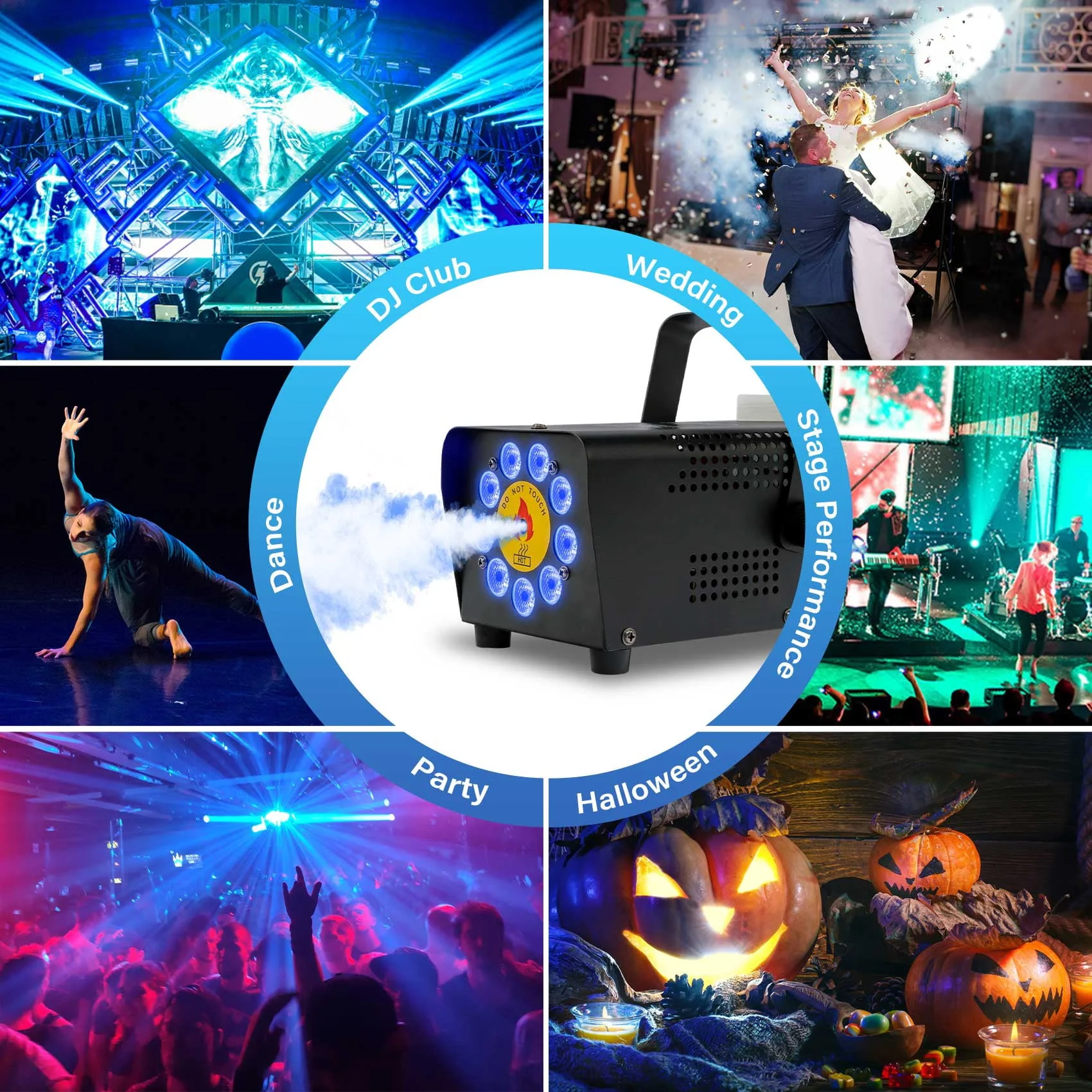 TCFUNDY 500W Fog Machine w/ LED RGB 9IN1 Fogger Smoke Maker with Wireless Remote Controller - Image 5 TCFUNDY 500W Fog Machine w/ LED RGB 9IN1 Fogger Smoke Maker with Wireless Remote Controller - Image 5