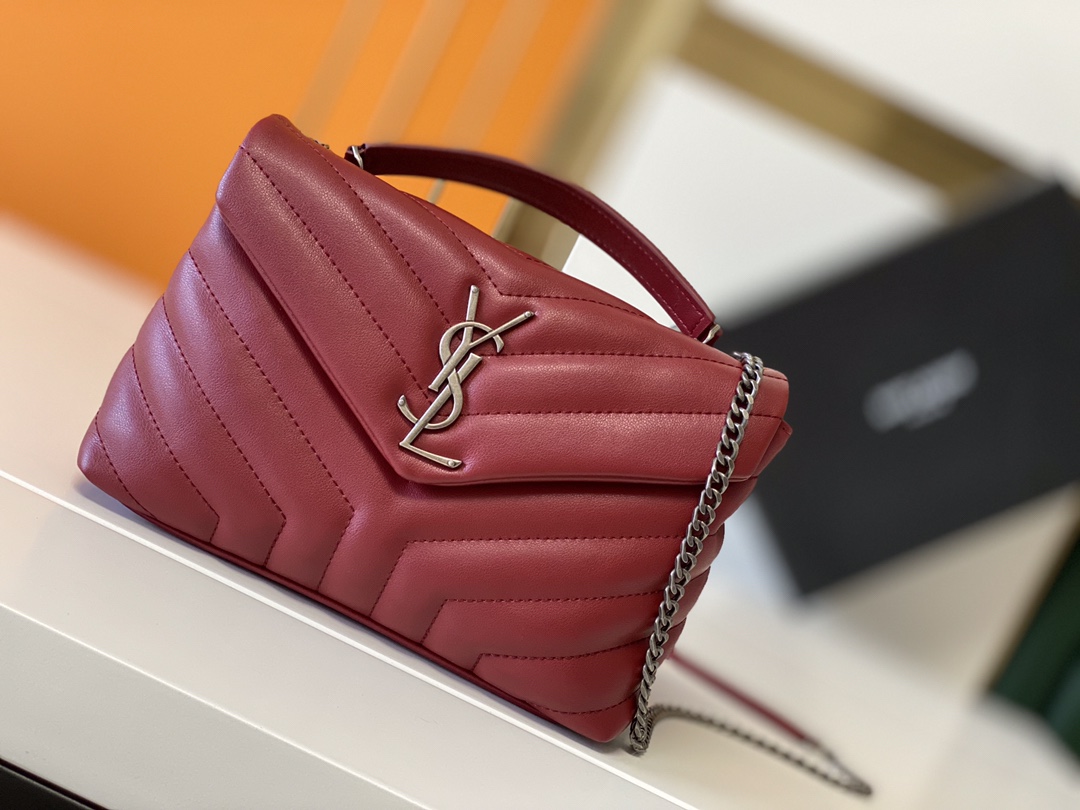 Replica Ysl Loulou Small Bag In Matelasse Y Leather- Black/Beige/Red1:1High-quality replica
