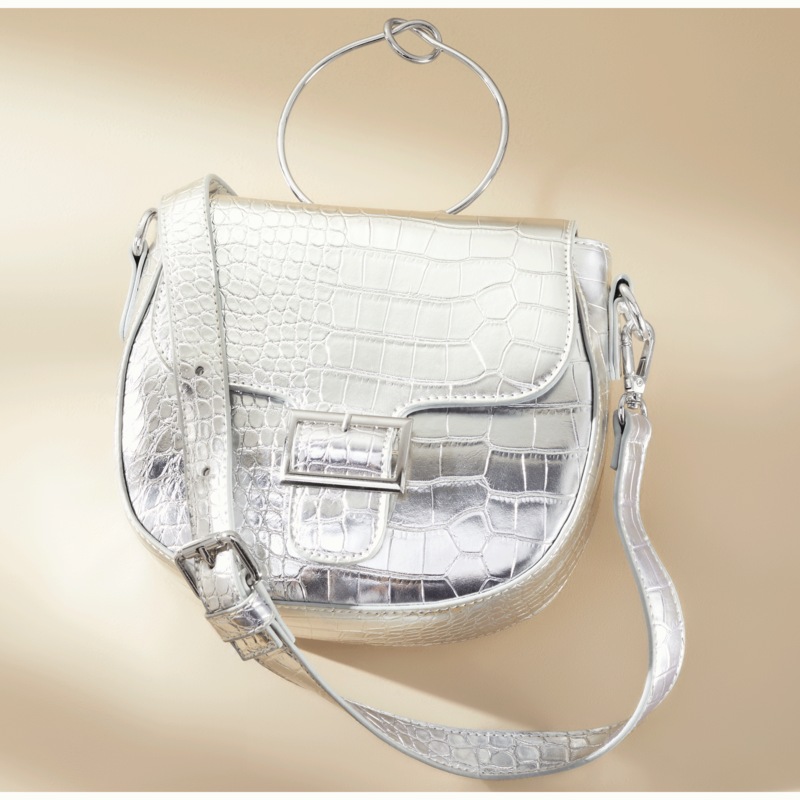 Metallic Croco Handbag - MIDNIGHT VELVET CATALOG