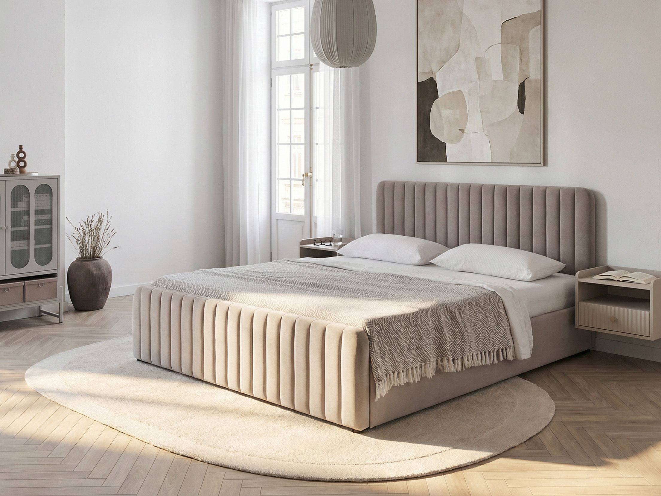 Ottoman Bed LUNAN 180 x 200 cm (EU Super King) Taupe