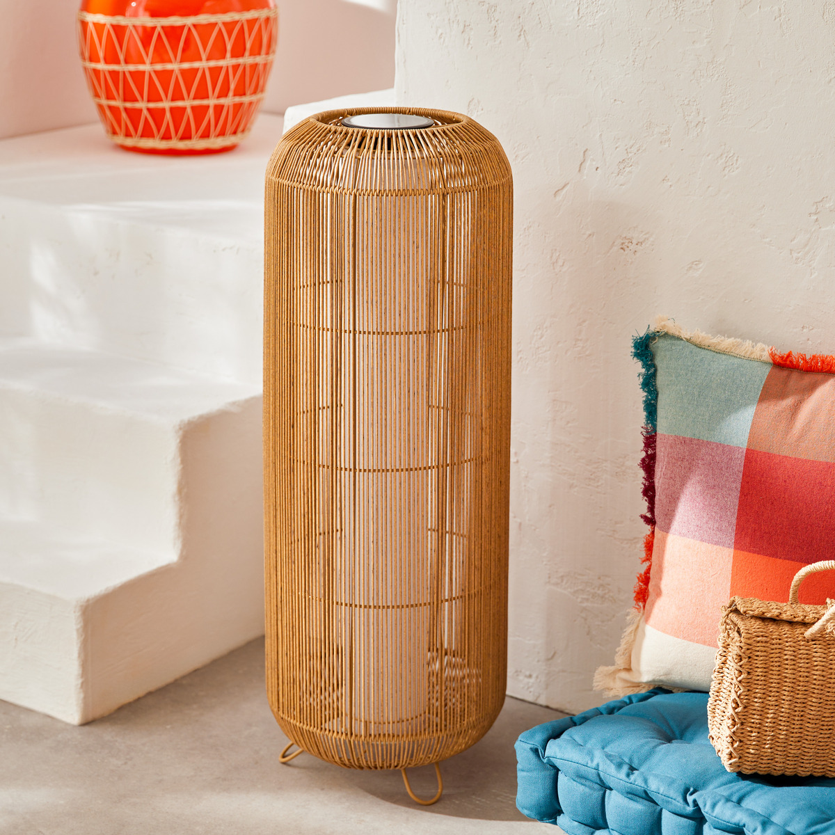 Solar outdoor floor lamp "Loise" Beige, H. 78 cm