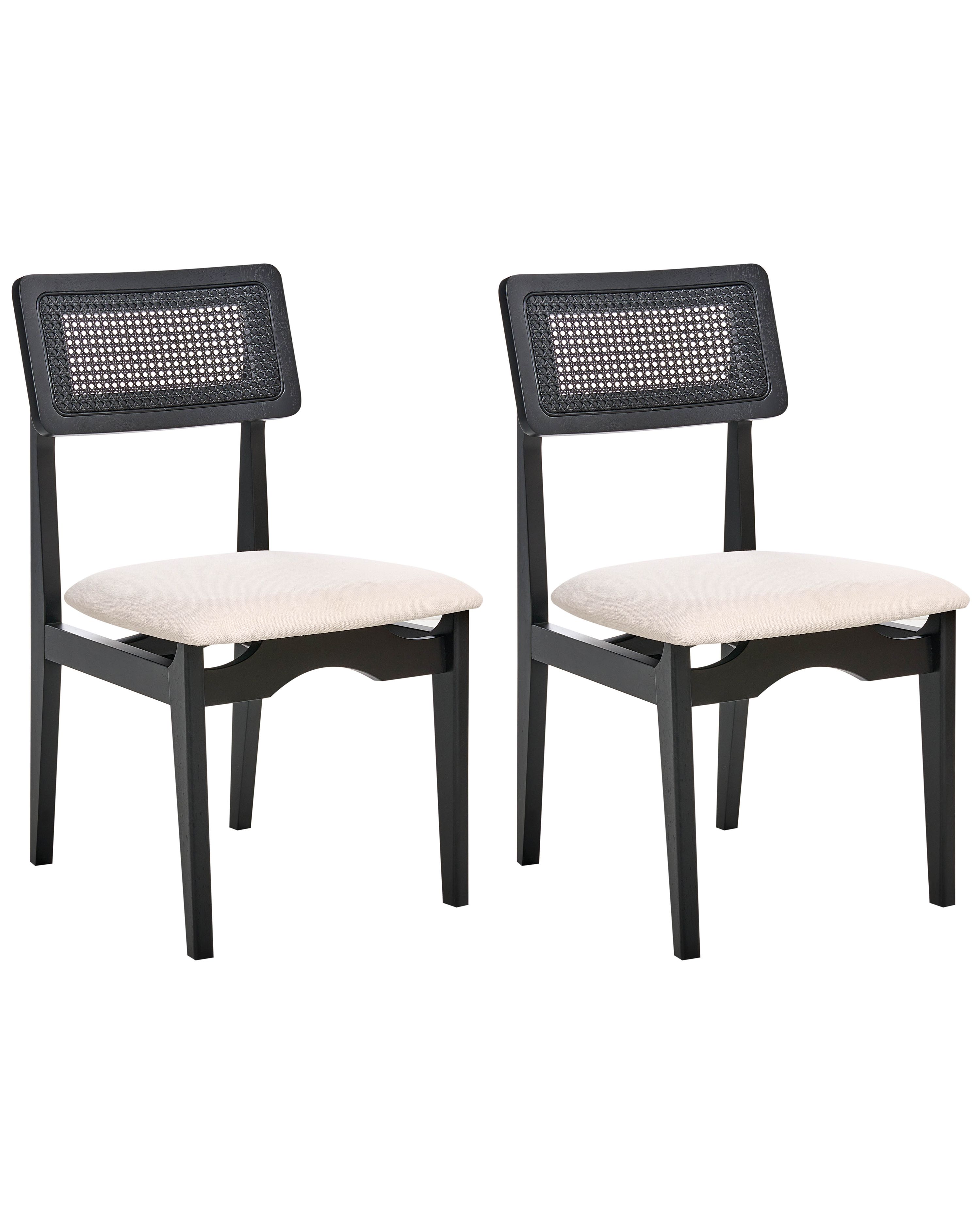 Set of 2 Dining Chairs RUBONIA Wood Black