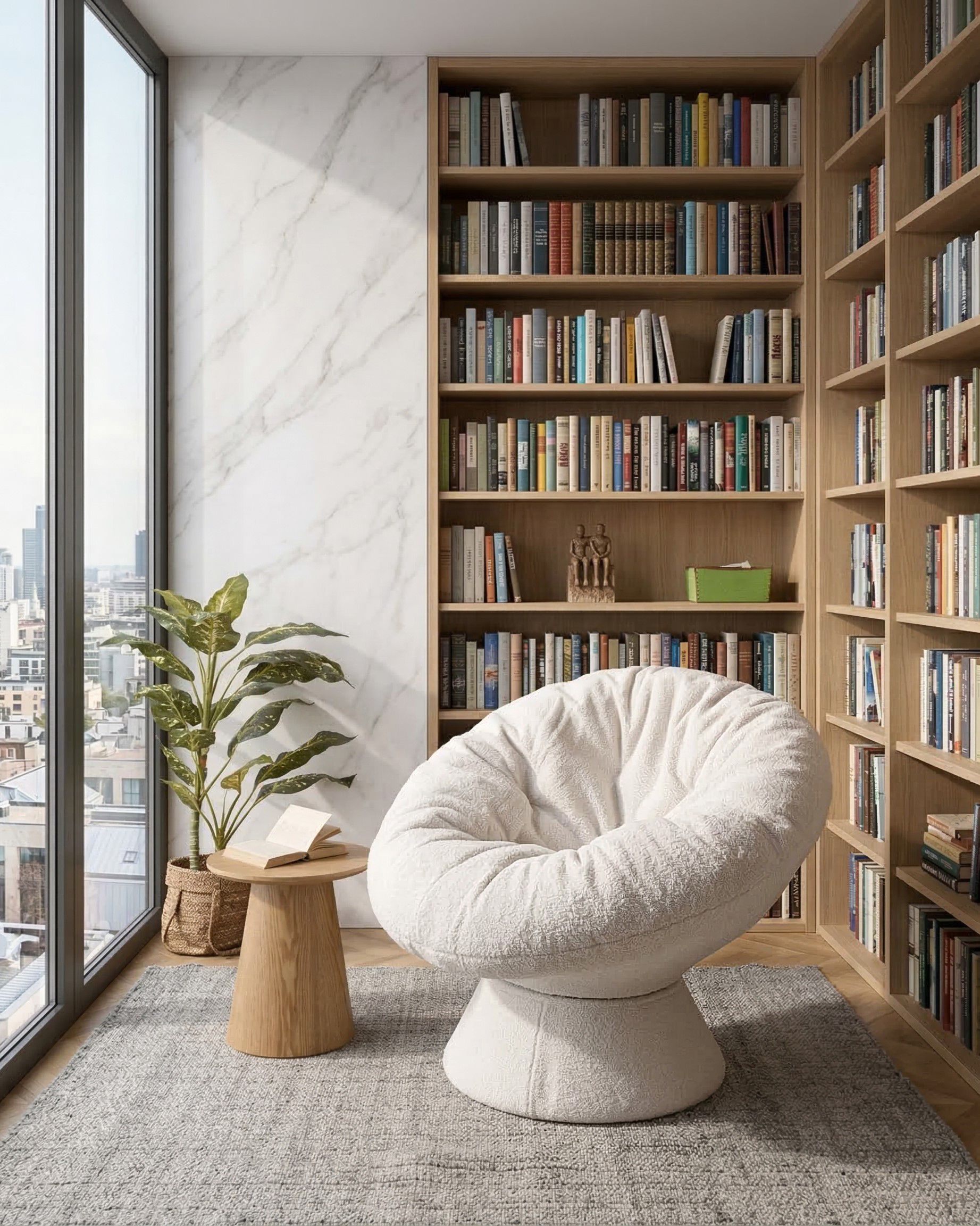 Swivel Armchair RINGSTED Boucle Off-White