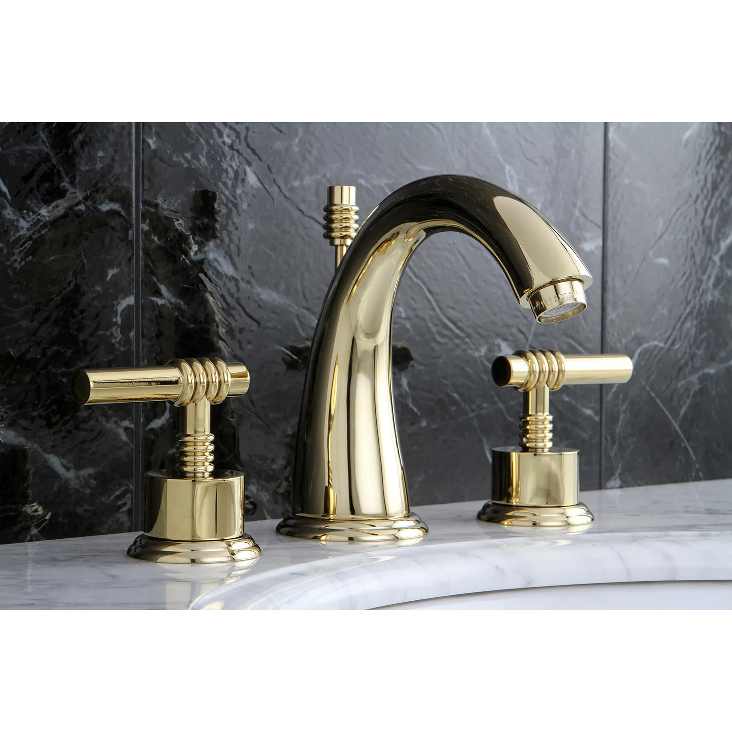 Kingston Brass KS2962ML Milano Widespread Bathroom Faucet, Polished Brass
