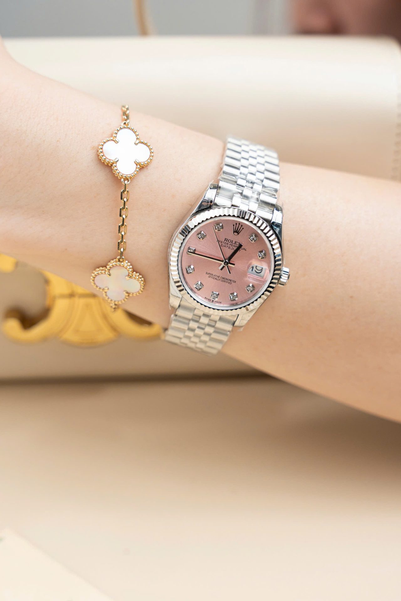 Rolex DateJust Lady Replica Watch Pink Dial Jubilee Strap 31mm - Top club
