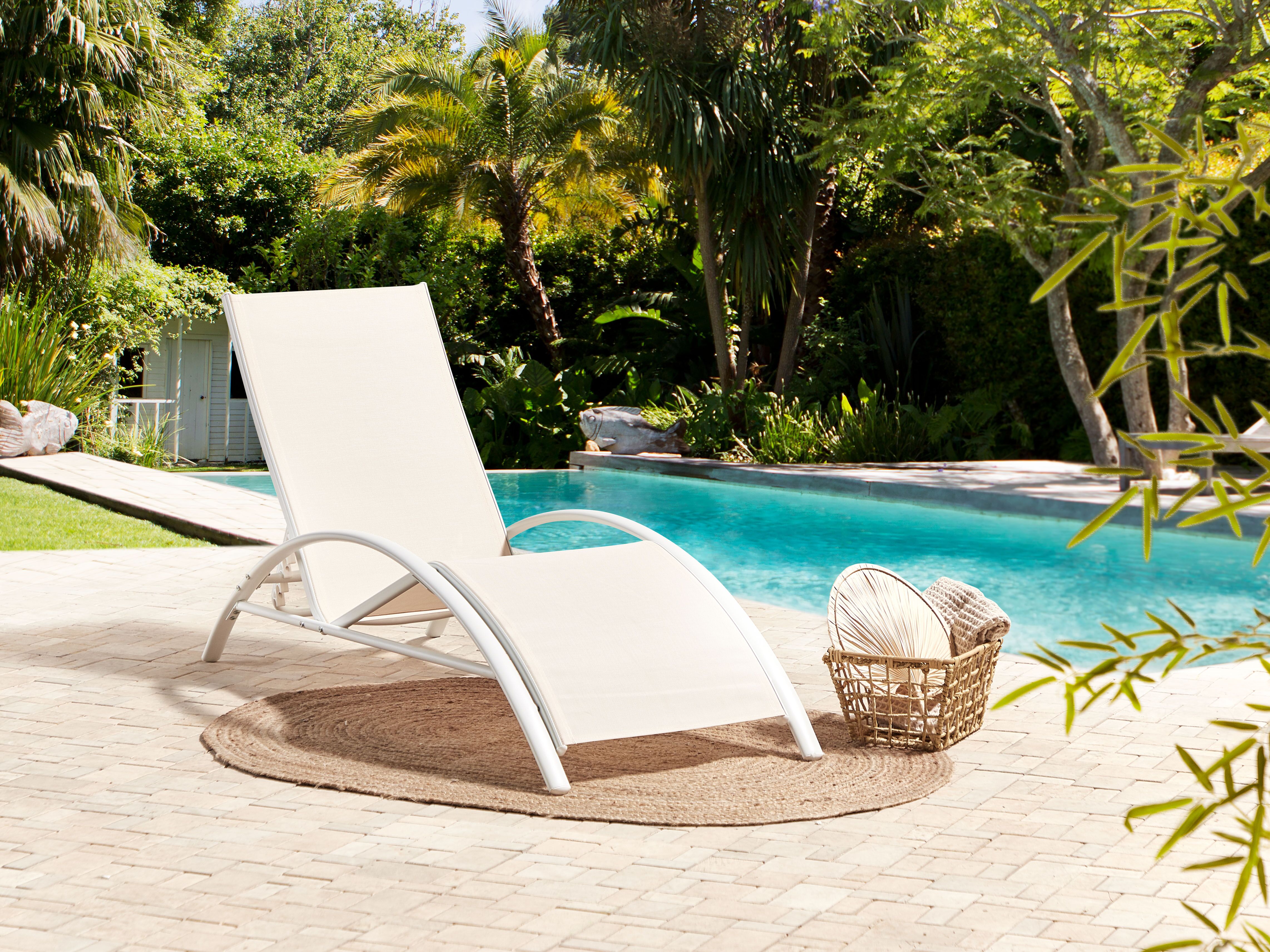 Sun Lounger GAETA Metal Beige