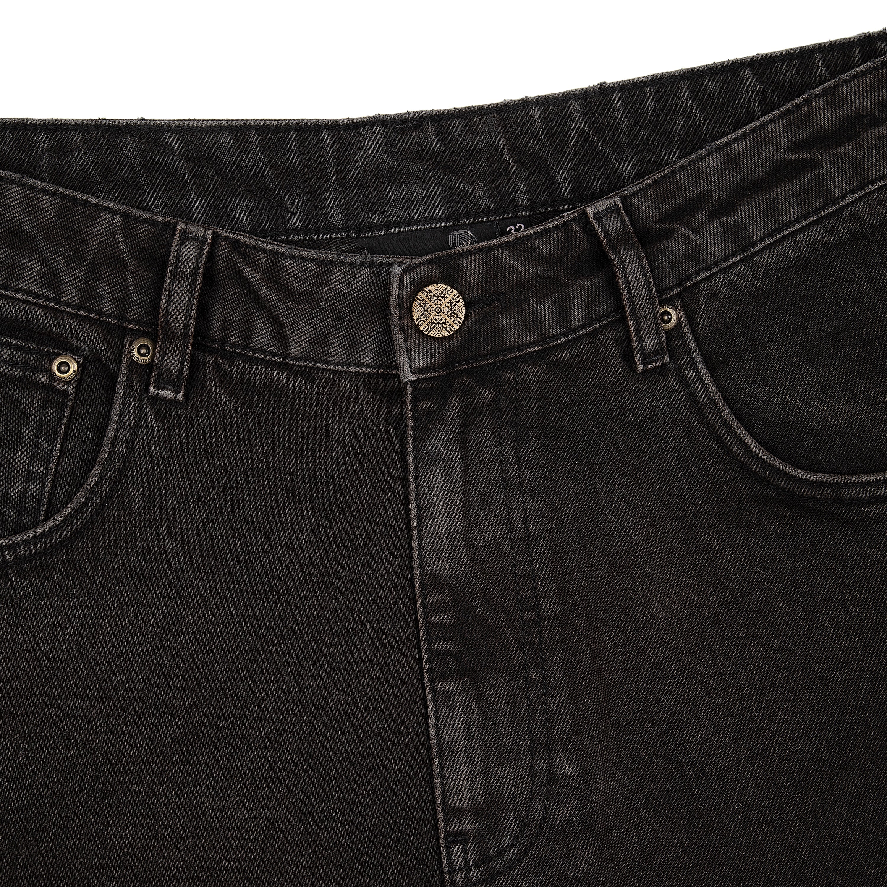 "aziza" brown washed Jorts
