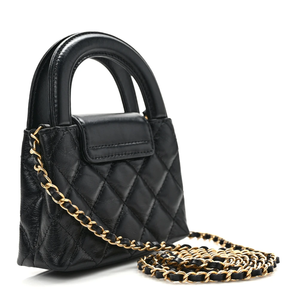 Chanel Black Quilted Calfskin Nano Shopper – Mirror Quality Replica1:1High-quality replica