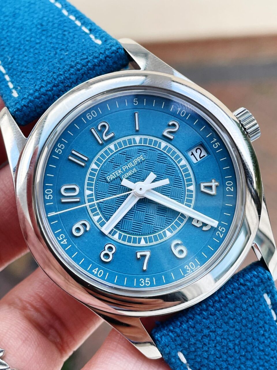 Replica PATEK PHILIPPE Calatrava 6007A-001 SS ZF 1:1 Best Edition Blue Dial on Blue Leather Strap A324CS - Top club