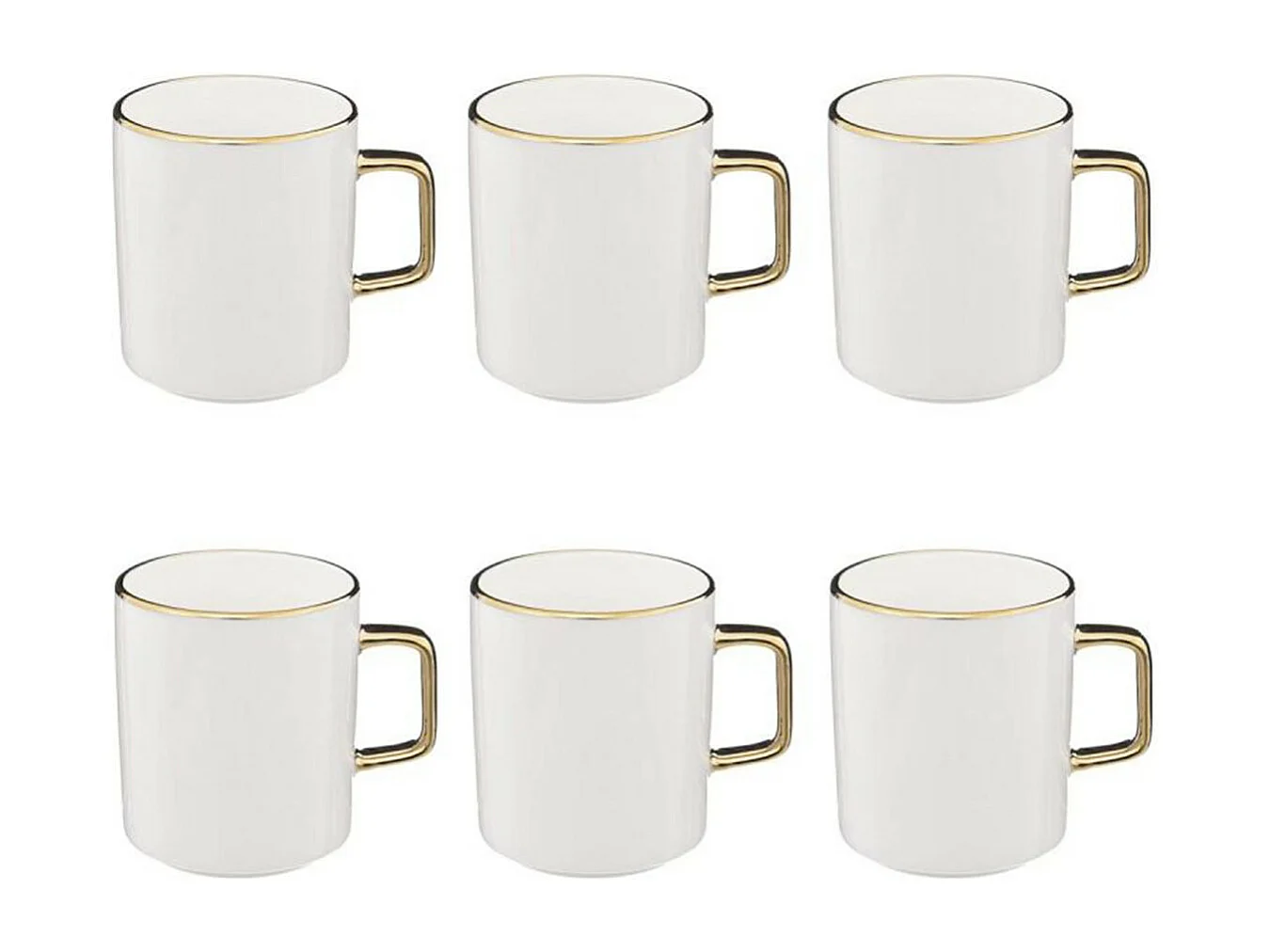 Lot de 6 Mugs en Porcelaine 