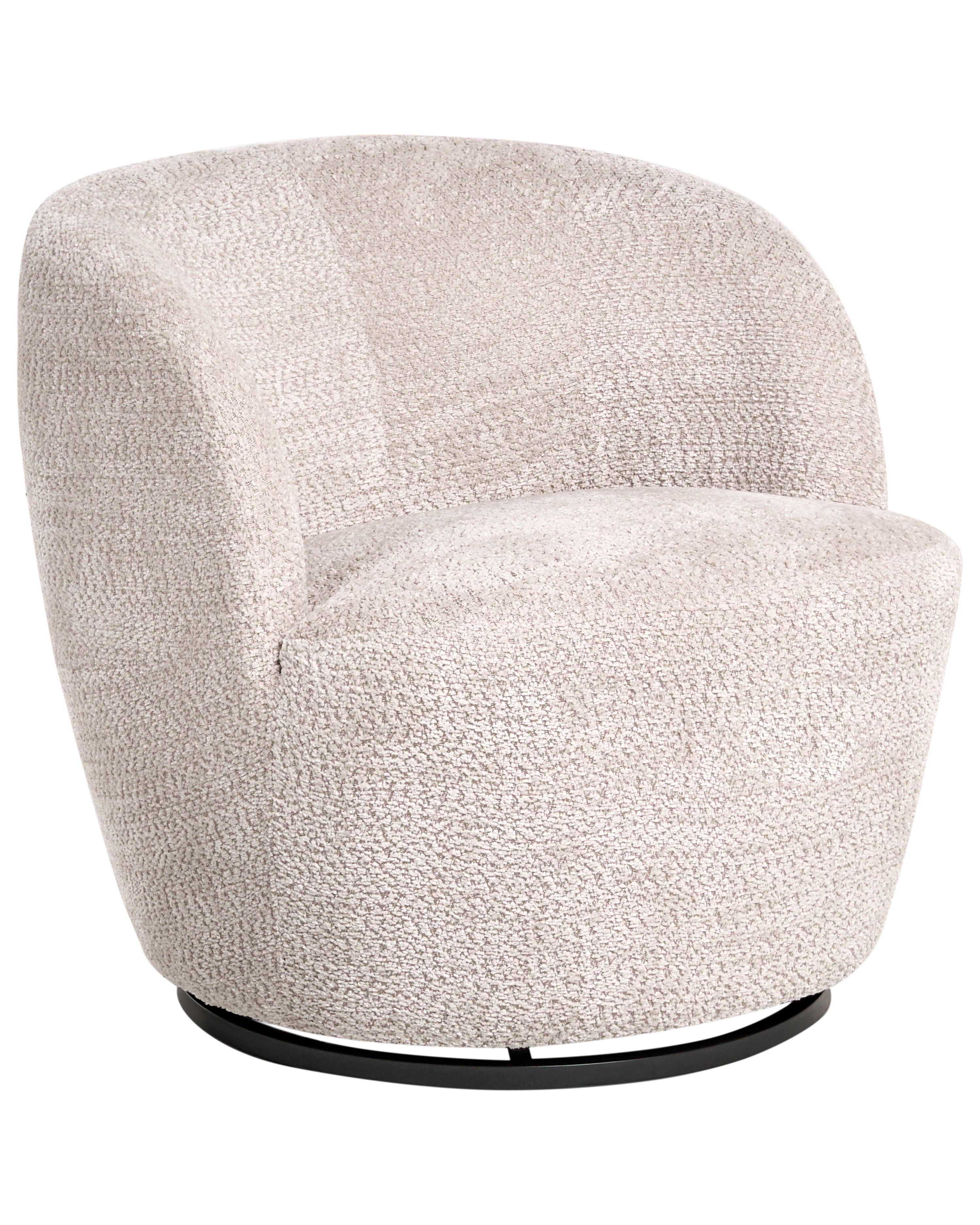 Swivel Armchair KUOLPA Chenille Beige